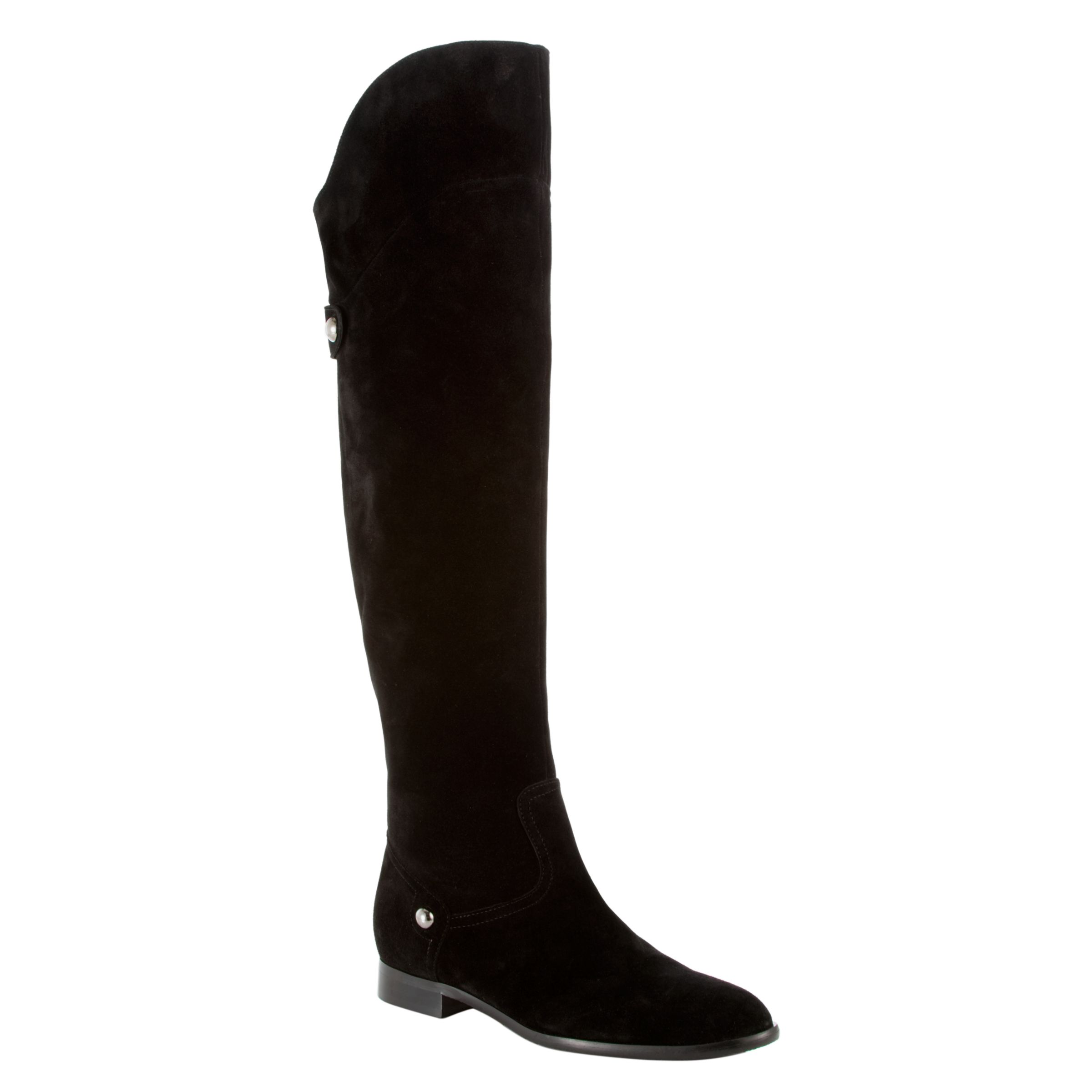 COLLECTION, John Lewis Women Romeo Ruched Long Boots, Black Suede at John Lewis
