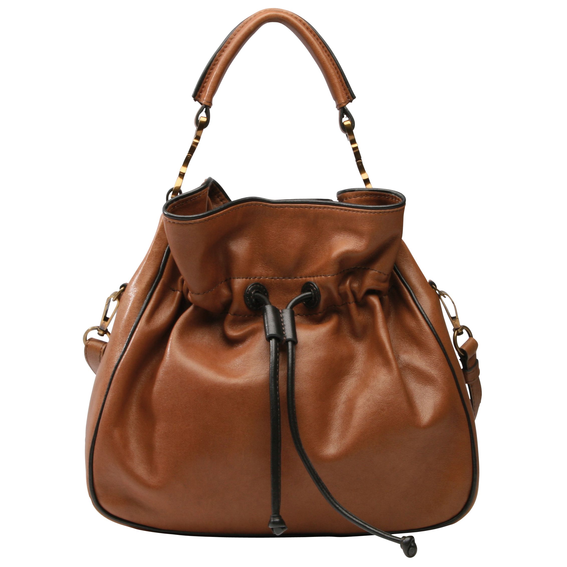 Ameko Jena Large Drawstring Bag, Sienna Tan at JohnLewis