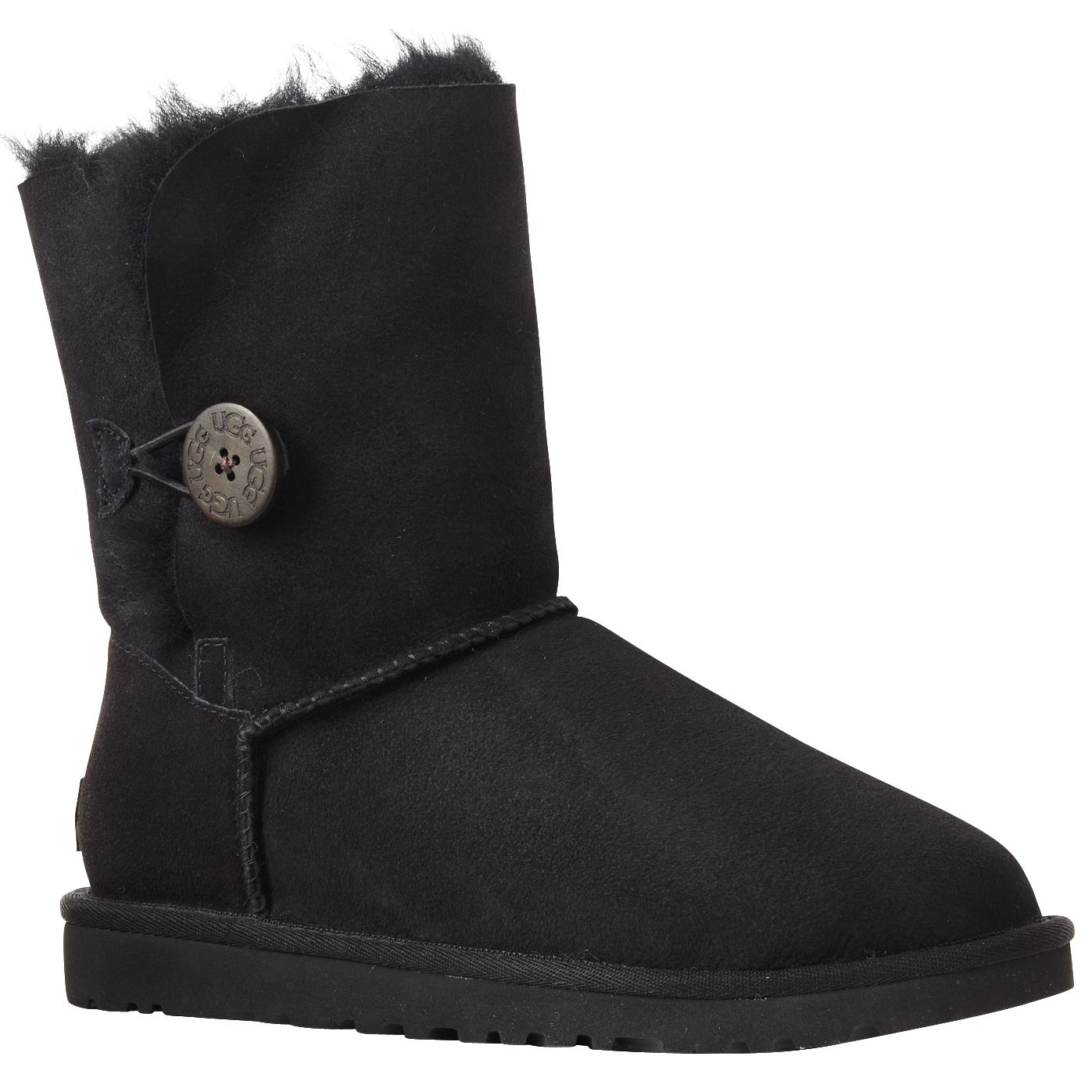 UGG B Button Short Boots, Black at John Lewis