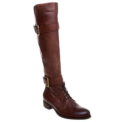 Pied A Terre Penone Double Buckle Lace Up Boots, Brown at John Lewis