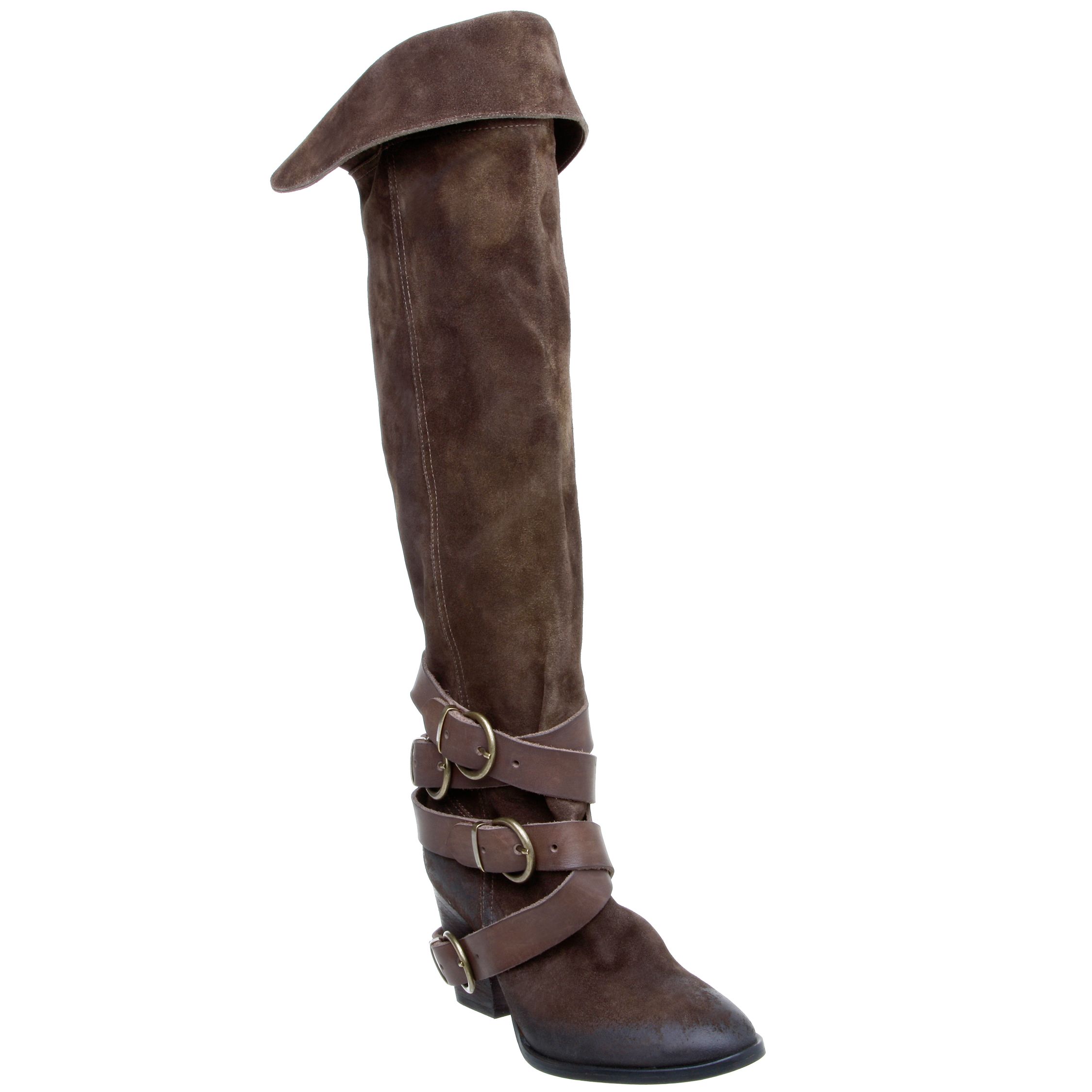 Pied A Terre Peri Knee High Boots, Brown, 4 at John Lewis