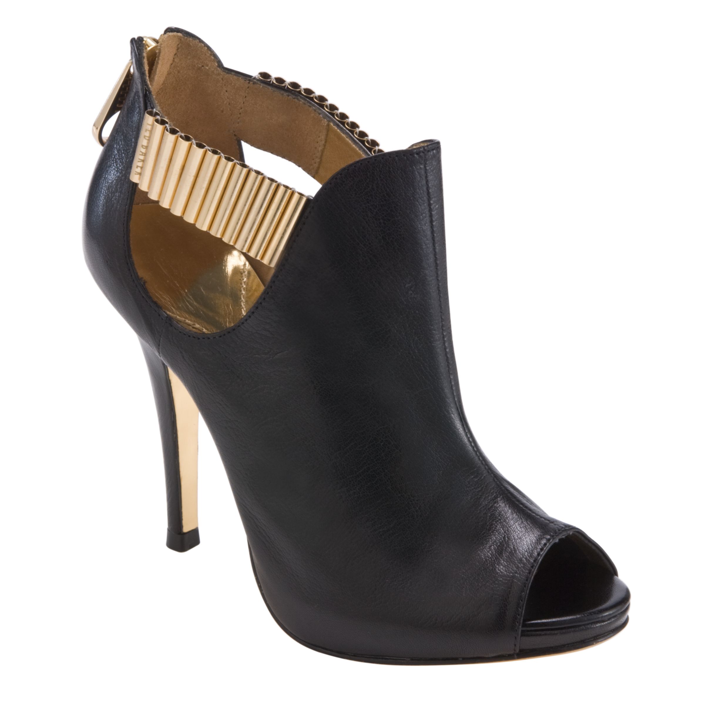 Ted Baker Rhaxma Peep-Toe Shoe-Boot, Black at John Lewis