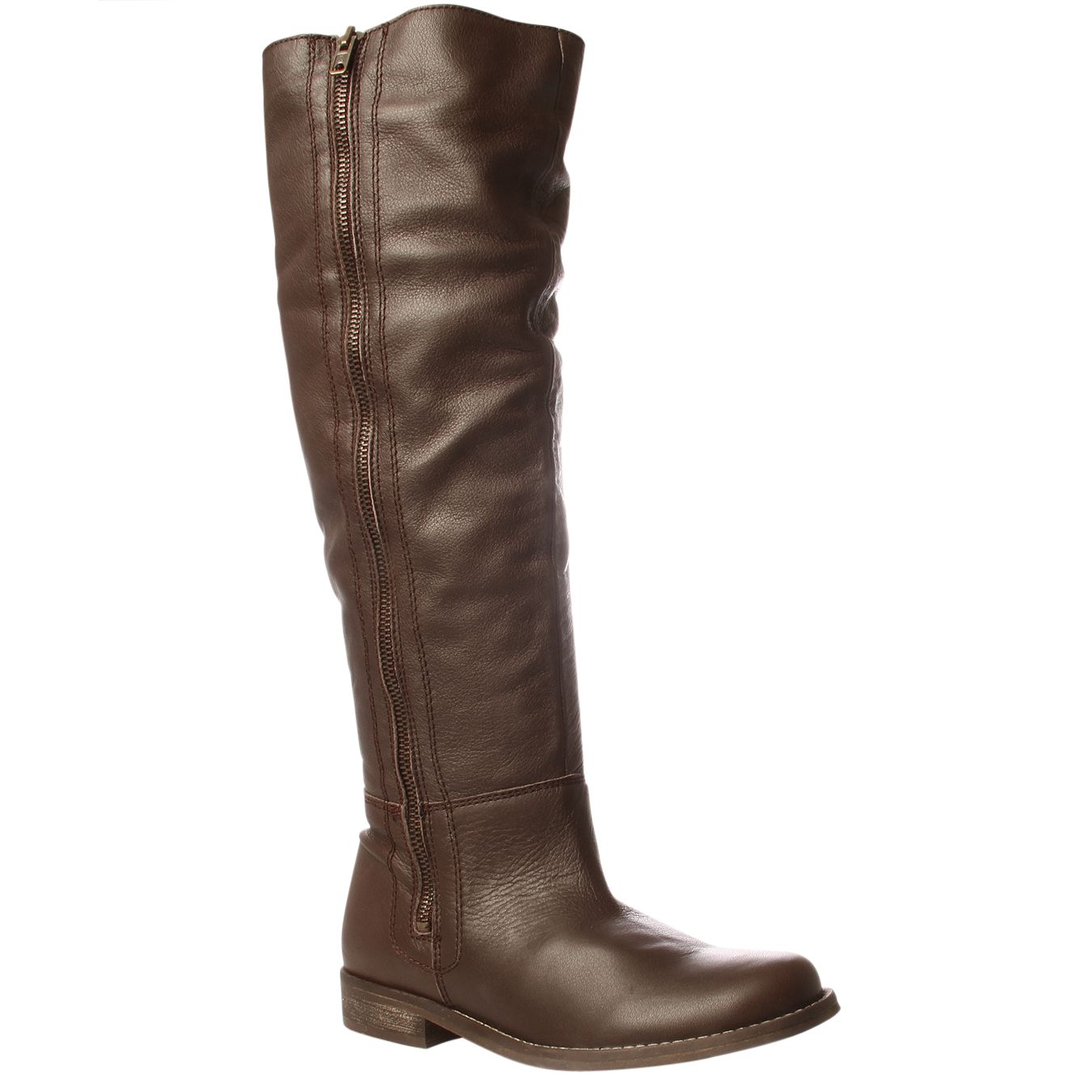 KG by Kurt Geiger Whitby Flat Leather Boots, Brown at John Lewis