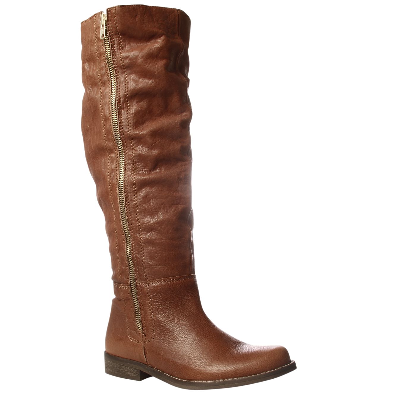 KG by Kurt Geiger Whitby Flat Leather Boots, Tan at John Lewis