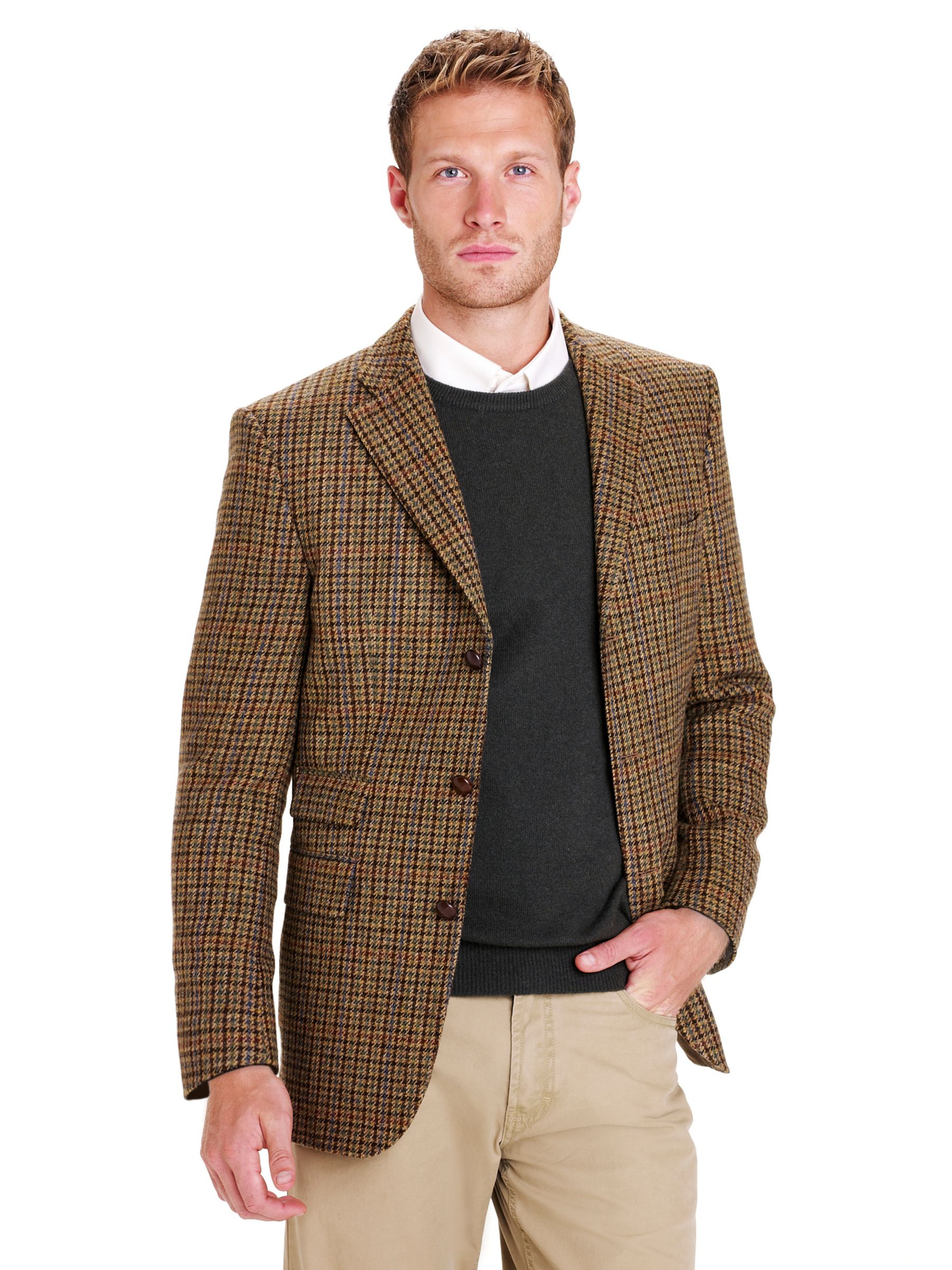 Barbour Check Tweed Jacket, Brown at John Lewis