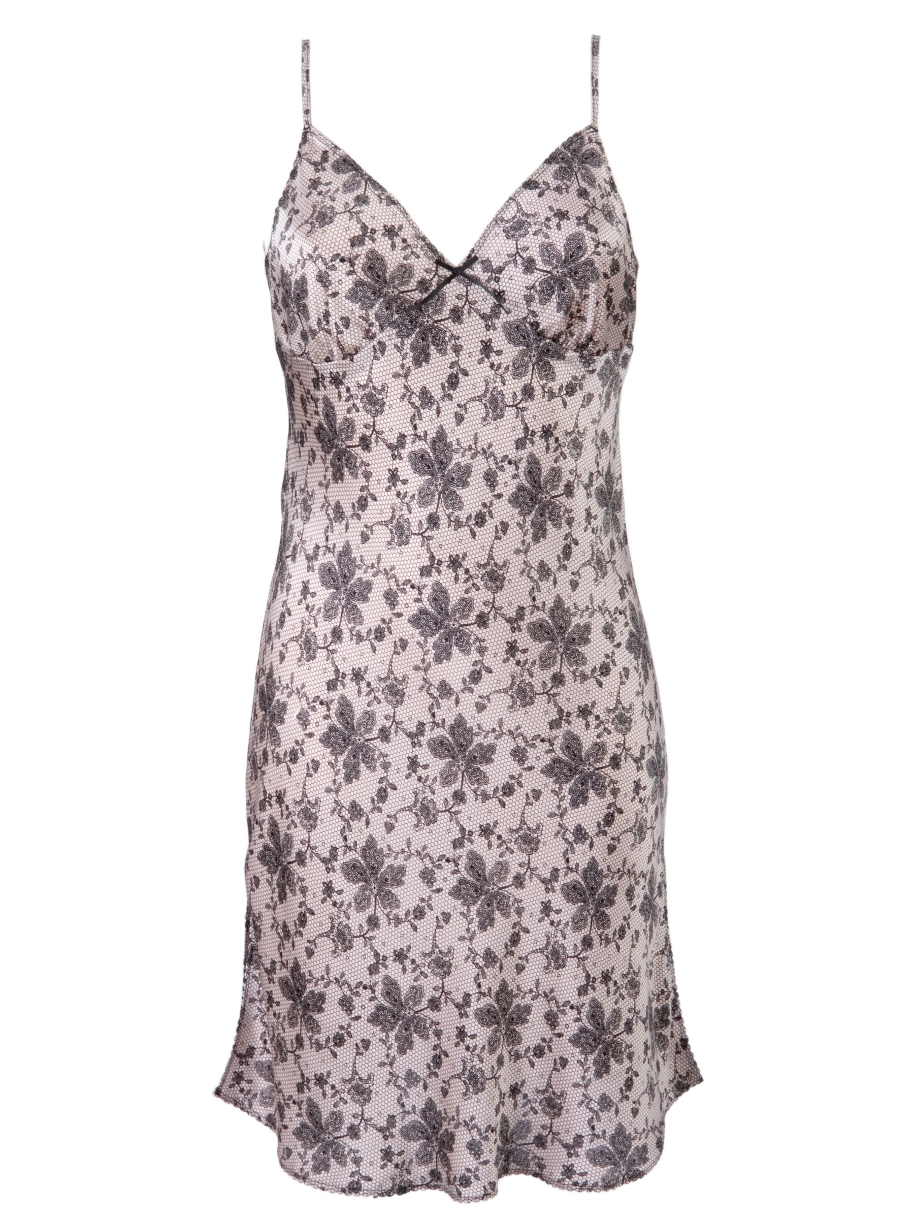 John Lewis Sara Silk Satin Lace Print Chemise,