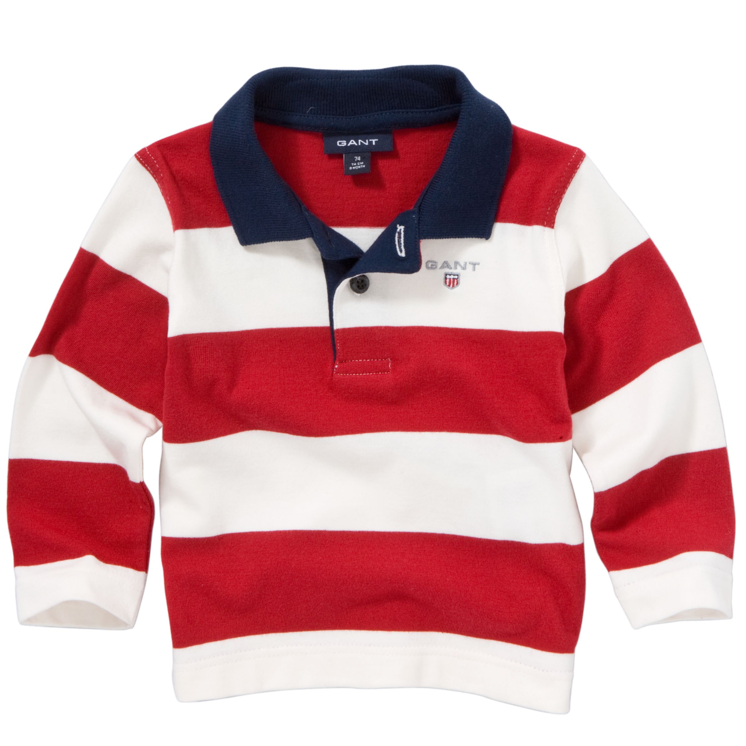 Gant Long Sleeve Stripe Rugby Top Redwhite 9 12 months