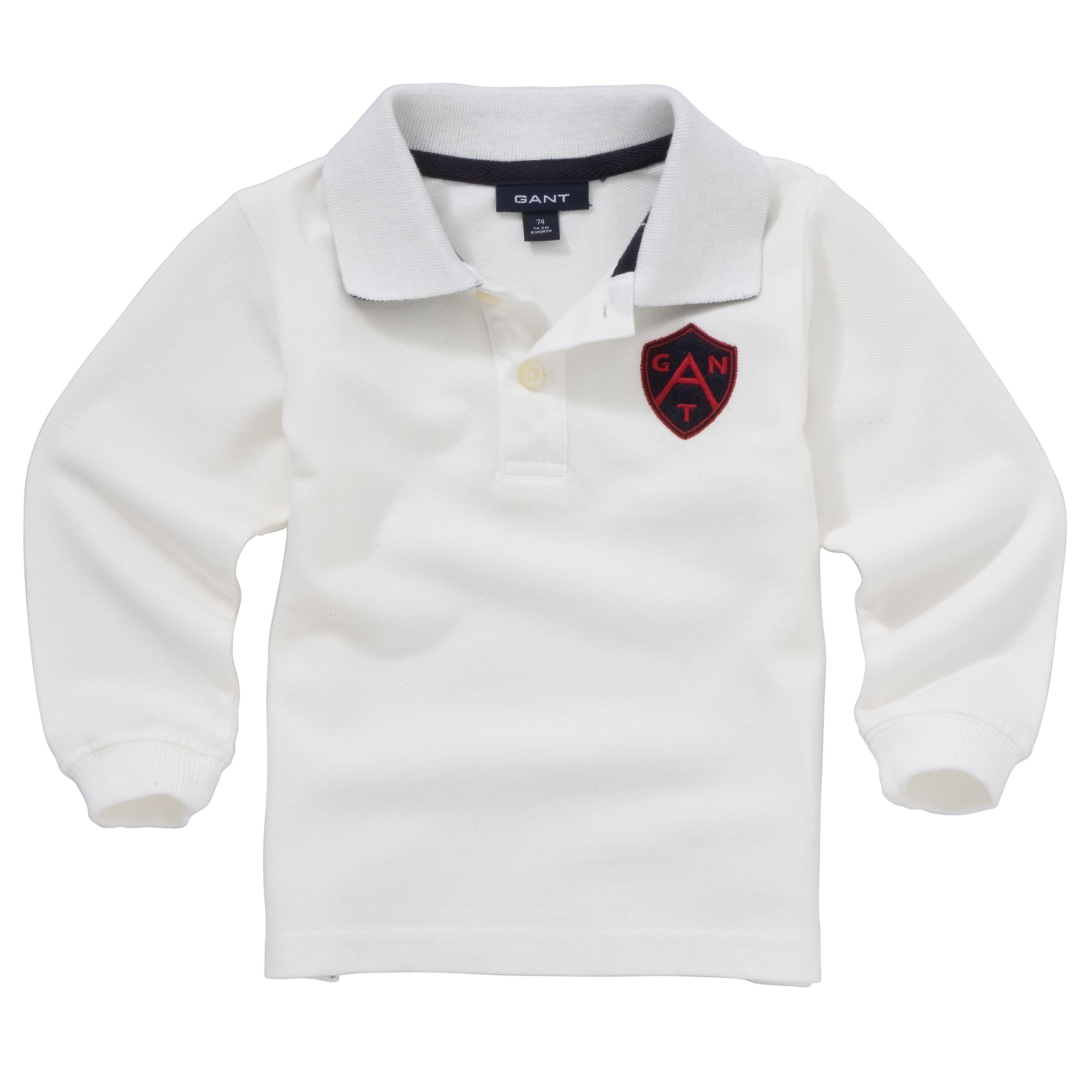 Gant Patch Pique Long Sleeve Rugby Shirt, Off