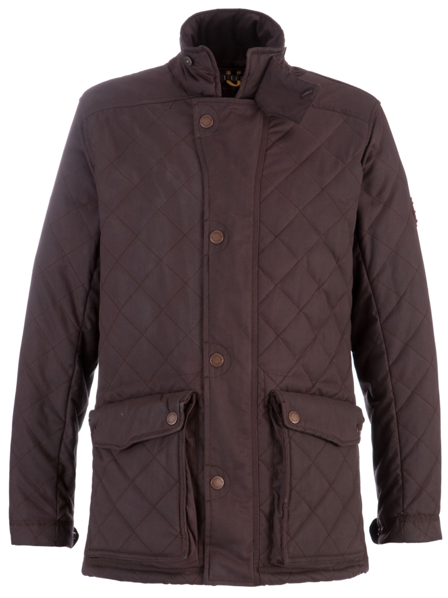 Timberland Wax Quilted Barn Coat, Brown at John Lewis