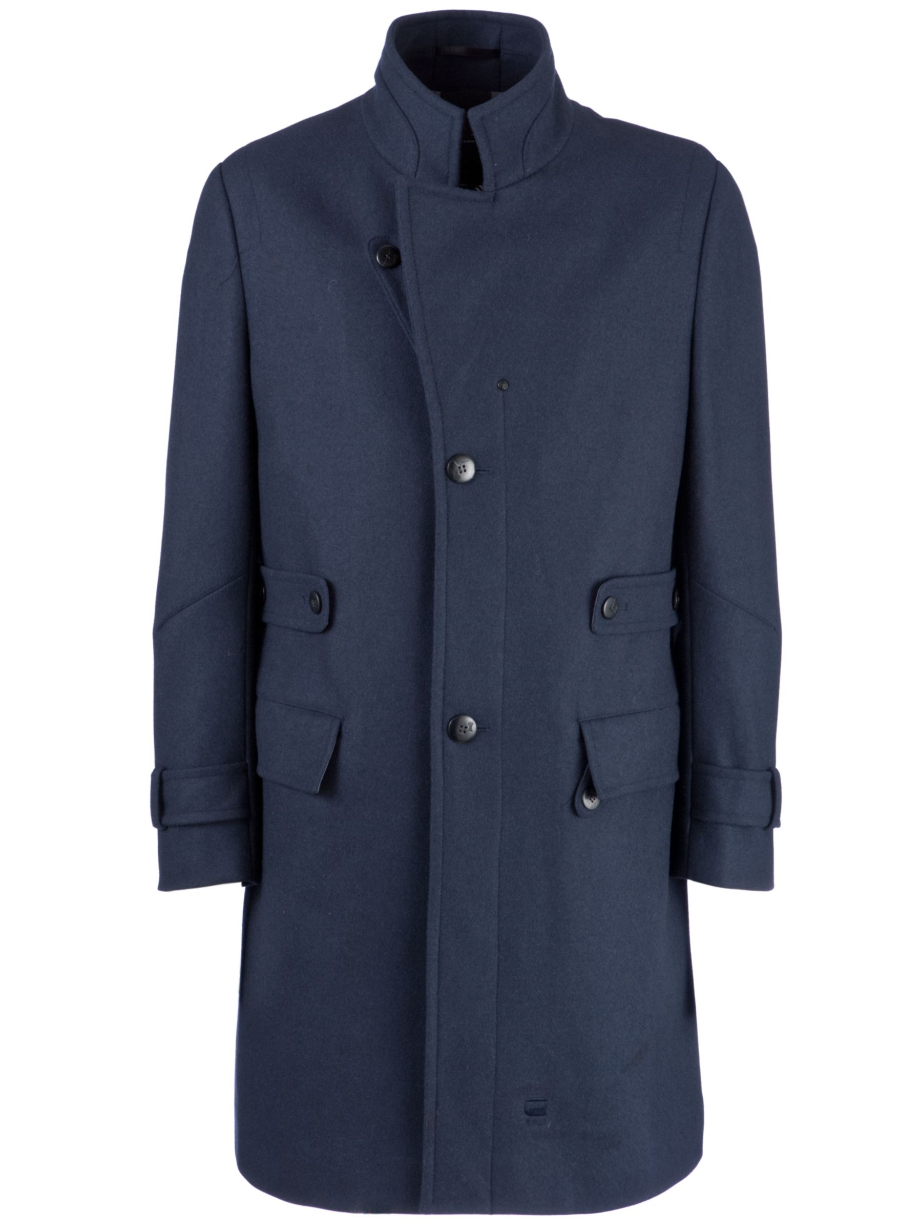 G-Star Raw Long Wool Coat, Dark Marine, M at John Lewis