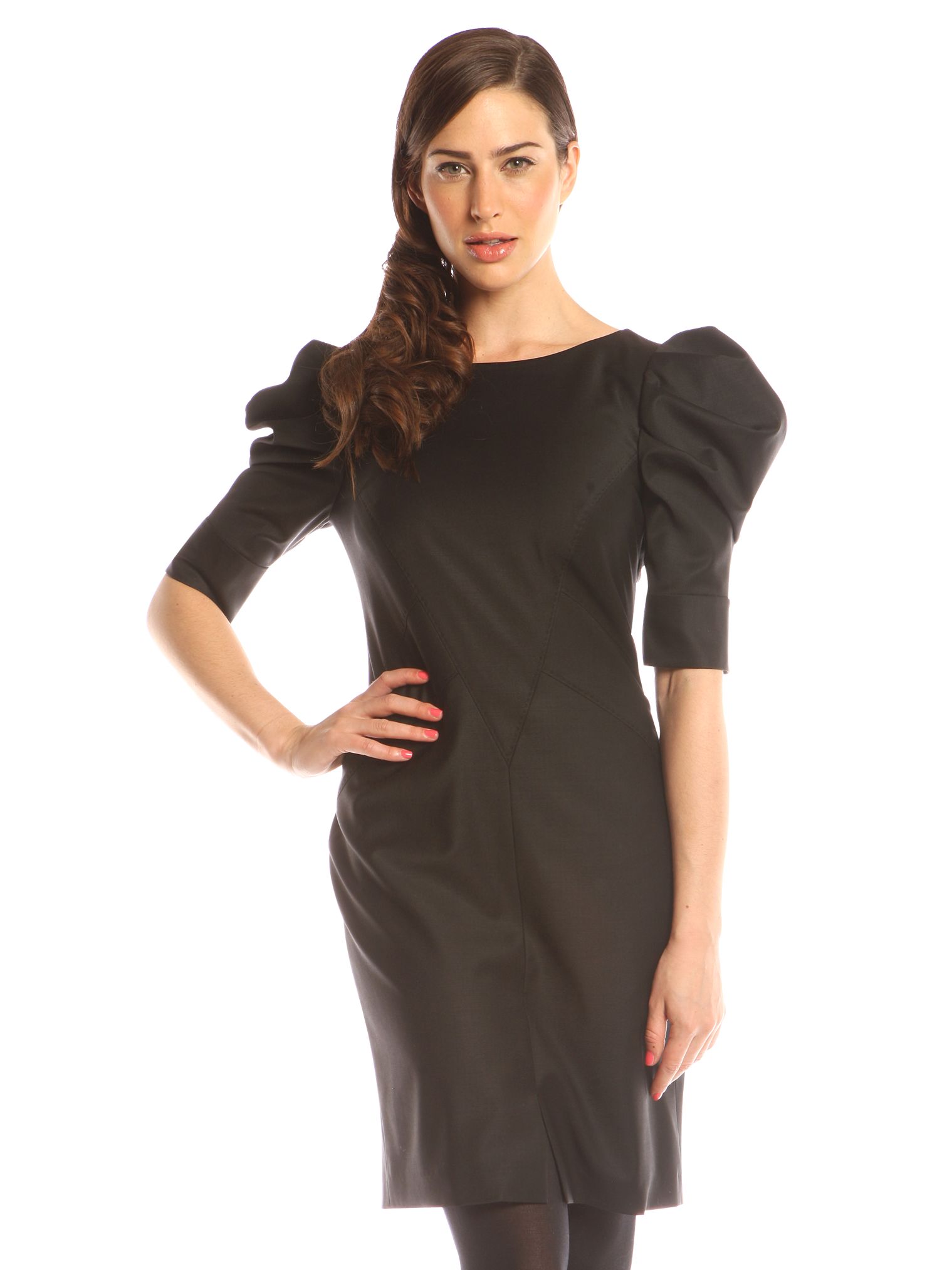 Ted Baker Ain Chintz Tailored Dress, Black at John Lewis