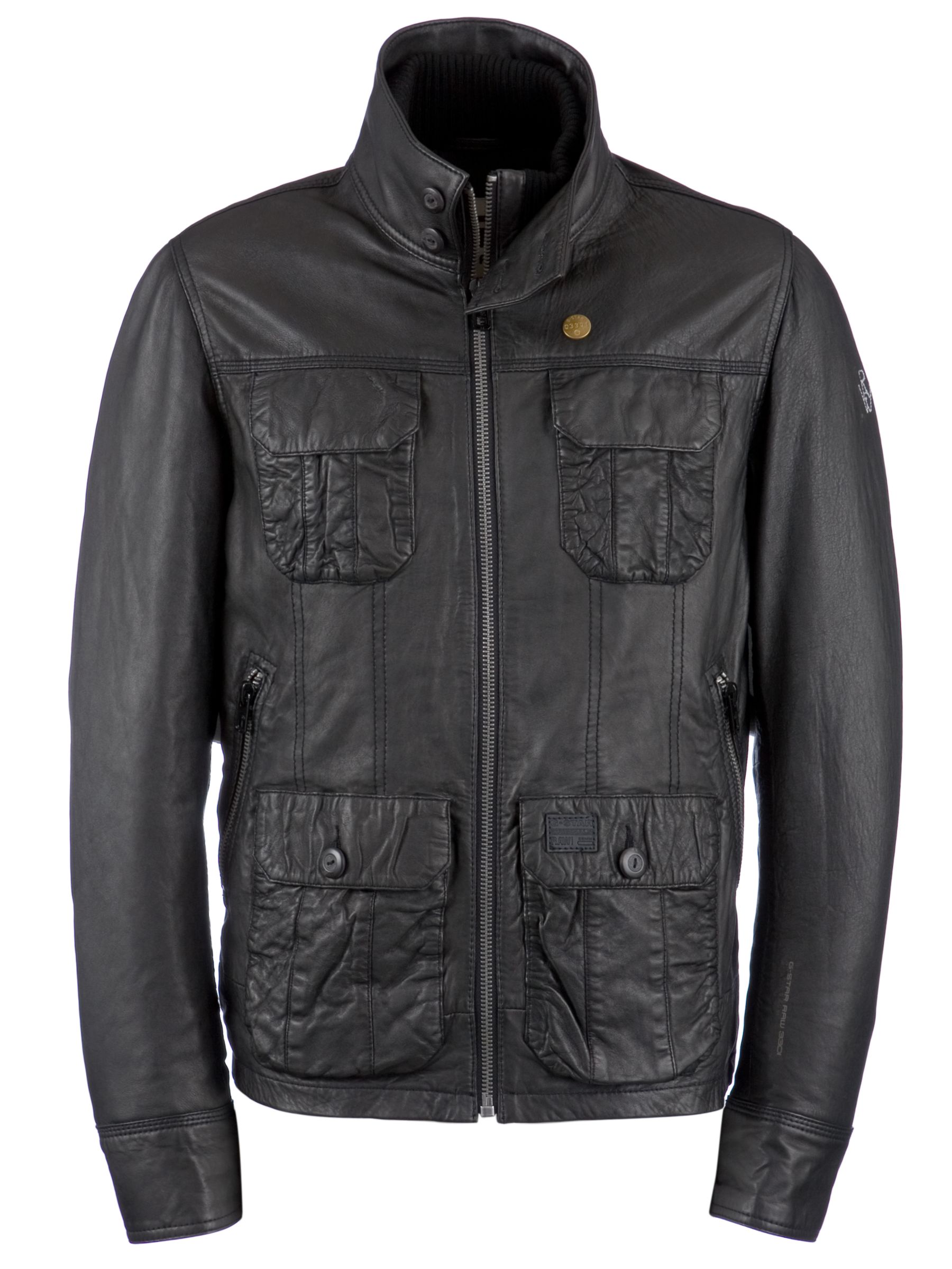 G-Star Raw Dryden Leather Jacket, Black at JohnLewis
