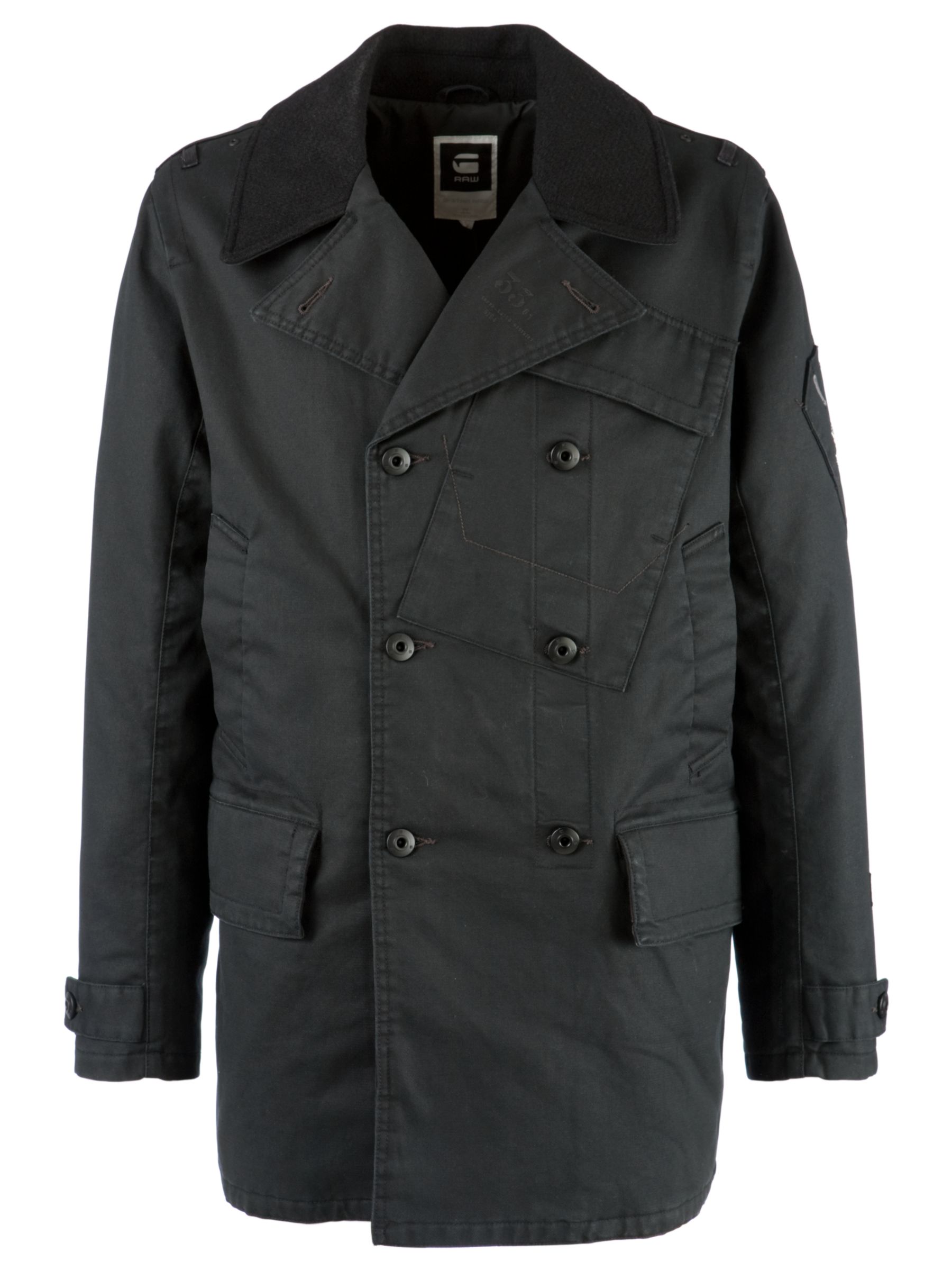 G-Star Raw Fleet Carrier Coat, Black, XXL at John Lewis