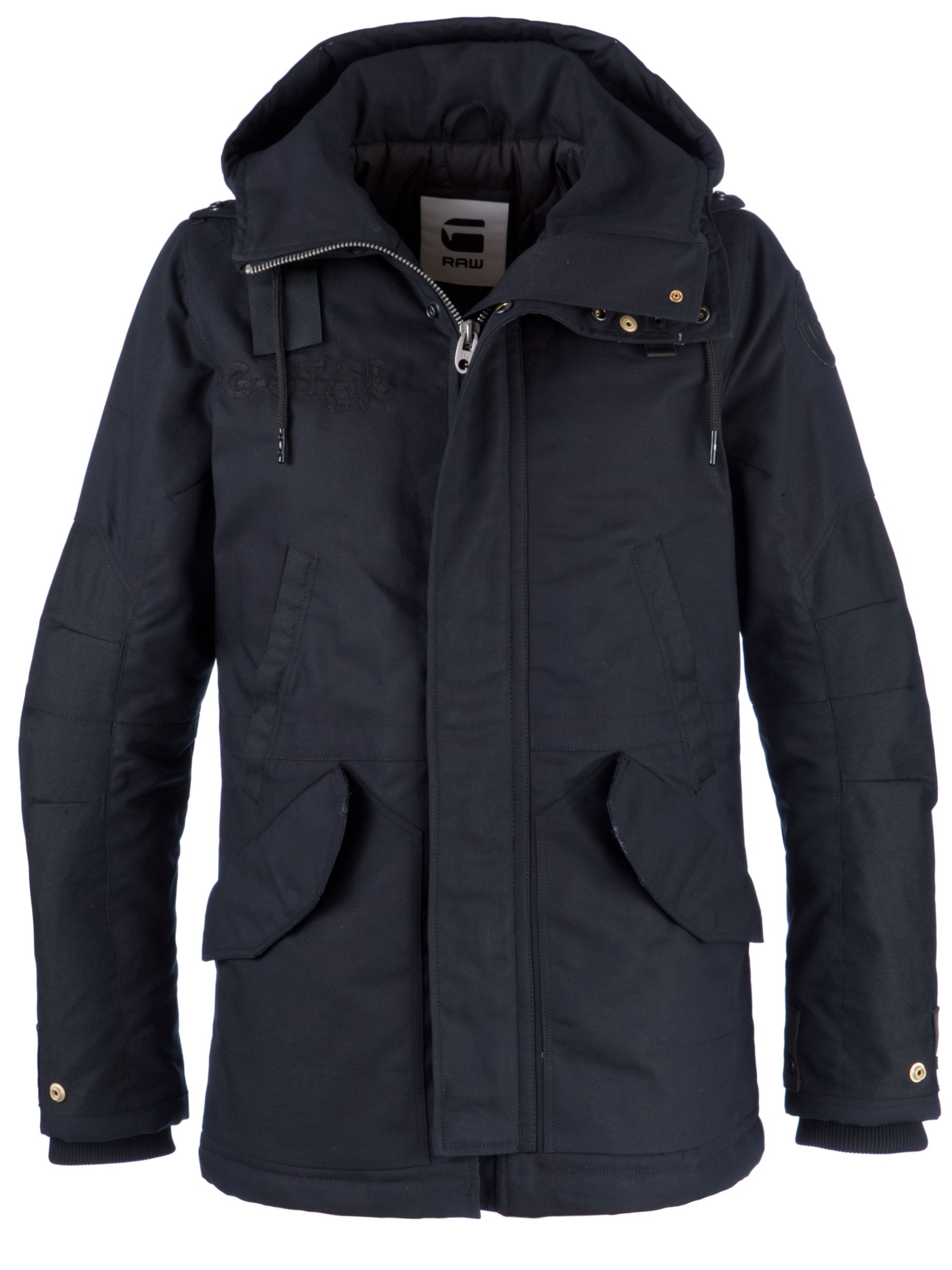 G-Star Raw Hooded Parker, Black at John Lewis