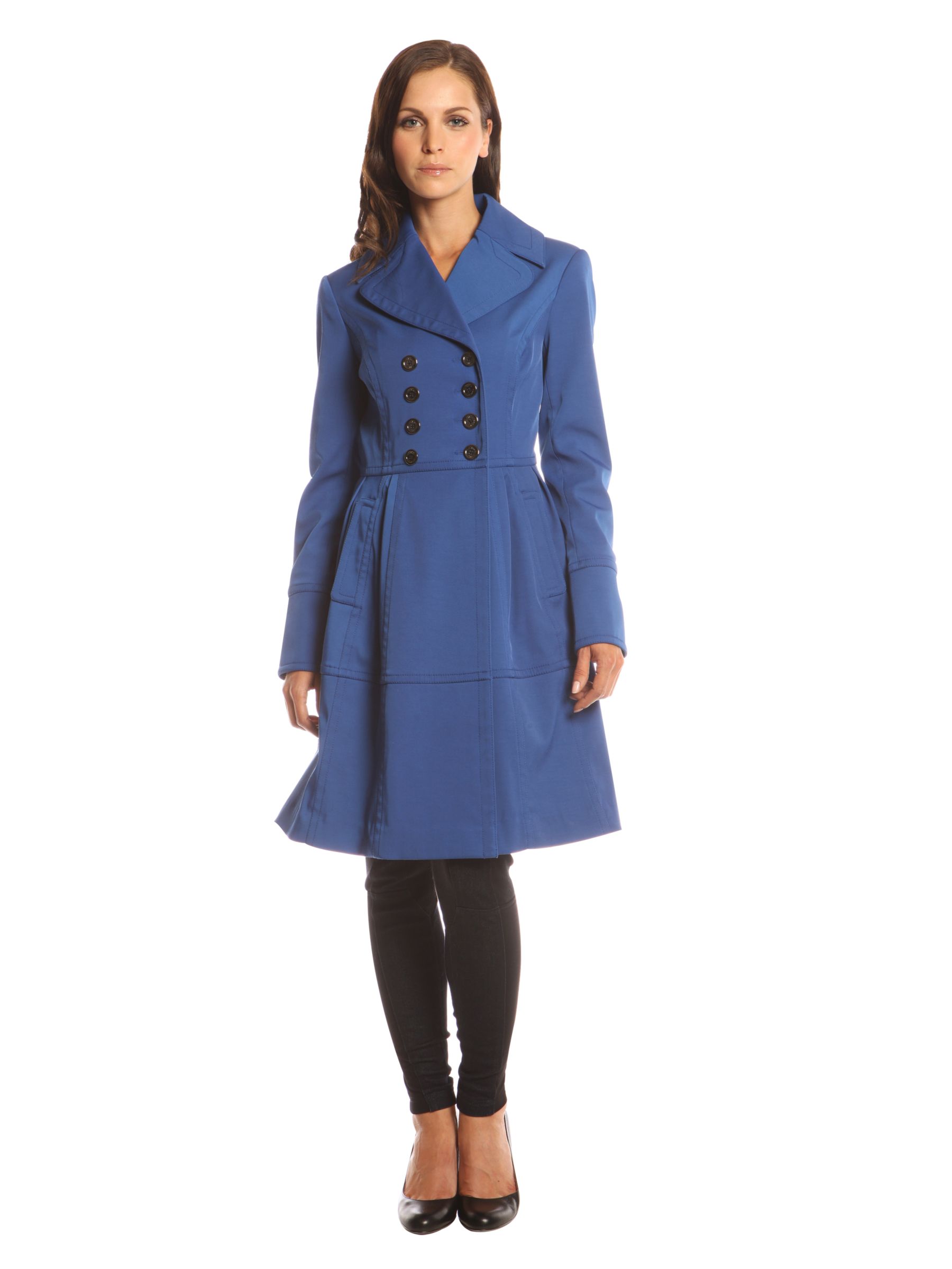 Ted Baker Full Hem Coat, Blue at John Lewis