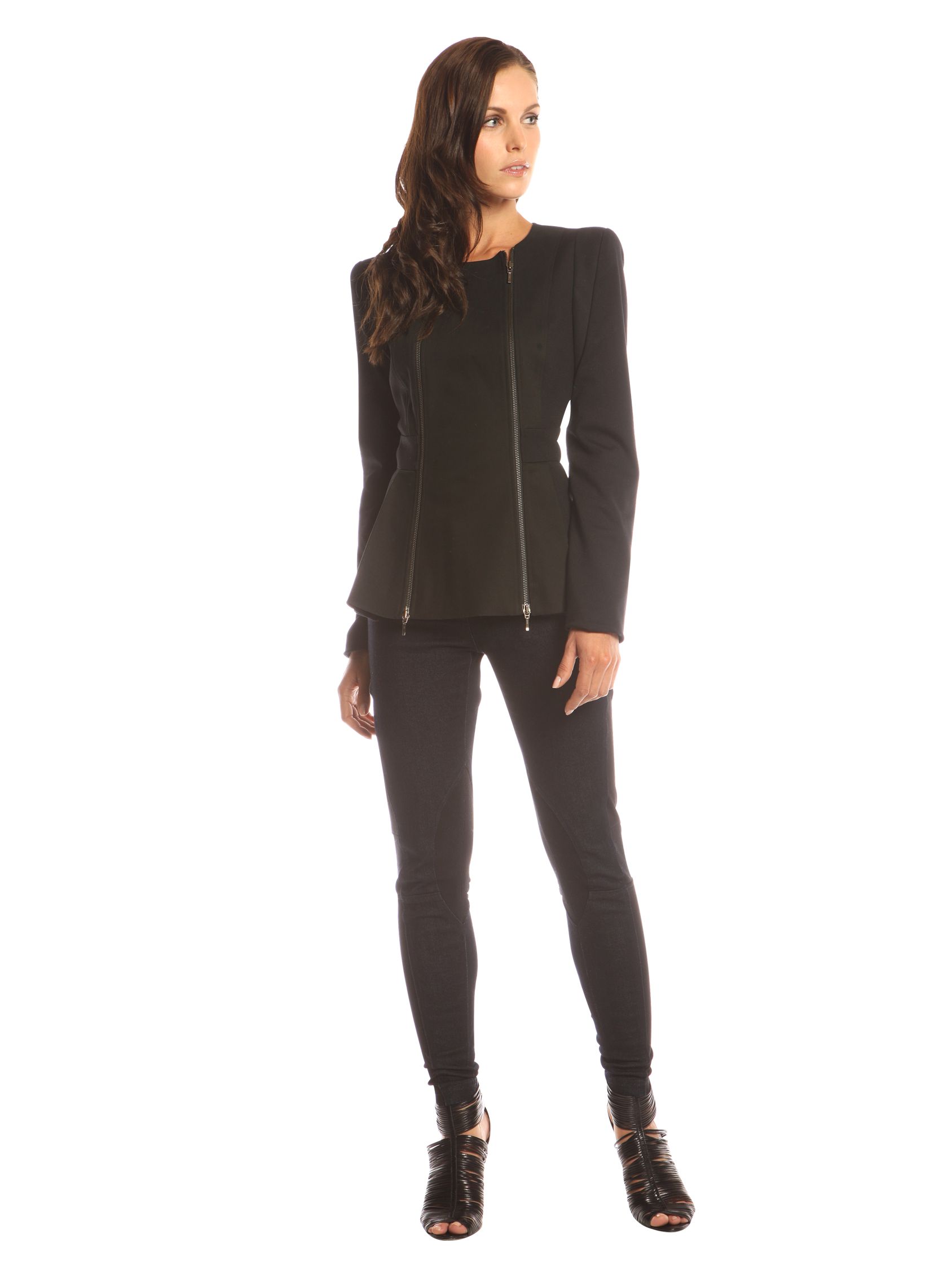 Ted Baker Structured Peplum Jacket, Black at John Lewis