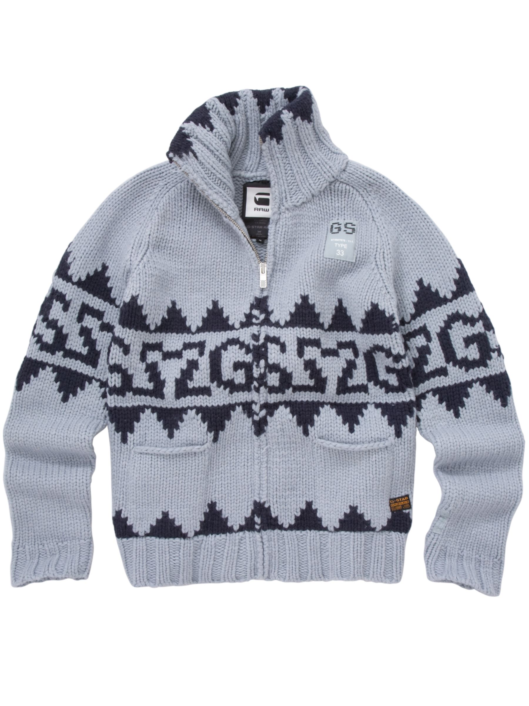 G-Star Raw Rocket Zip Cardigan, Flint Grey, L at JohnLewis