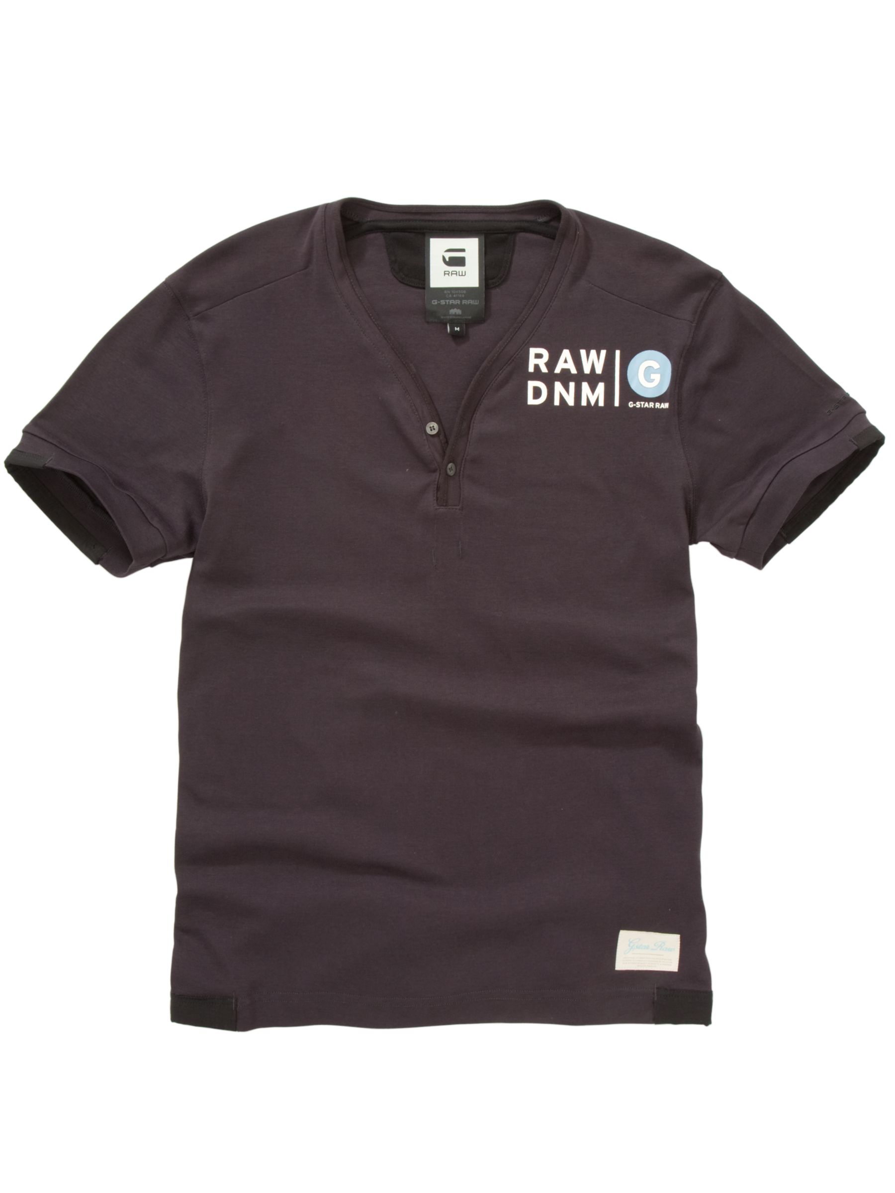 G-Star Raw Staiton Grandad Collar T-Shirt, Dark
