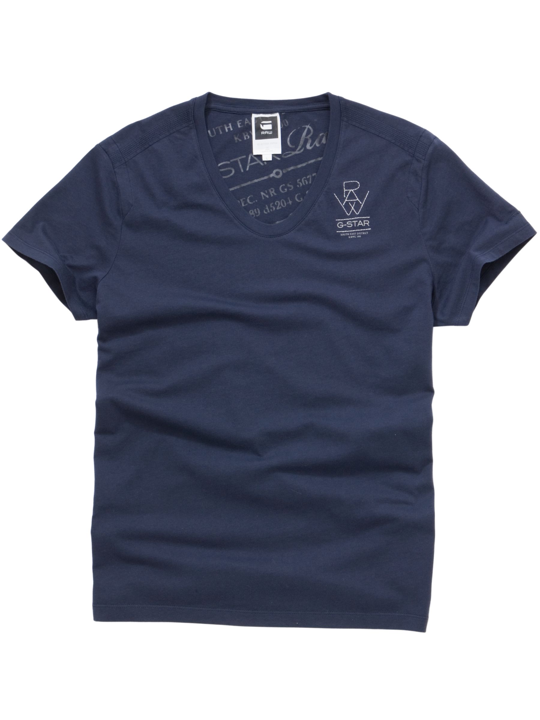 G-Star Raw Quintin Scoop Neck T-Shirt, Indigo