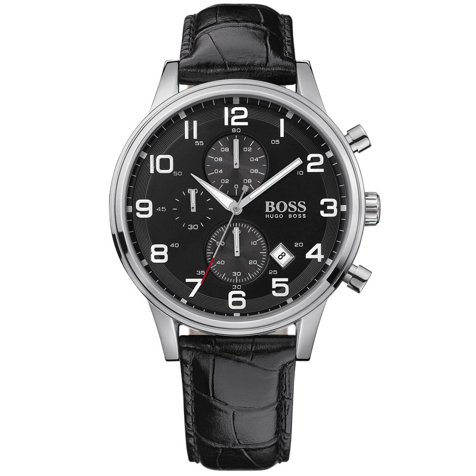 Hugo Boss HB-2005 Men's Chronograph Strap Watch, Black at John Lewis