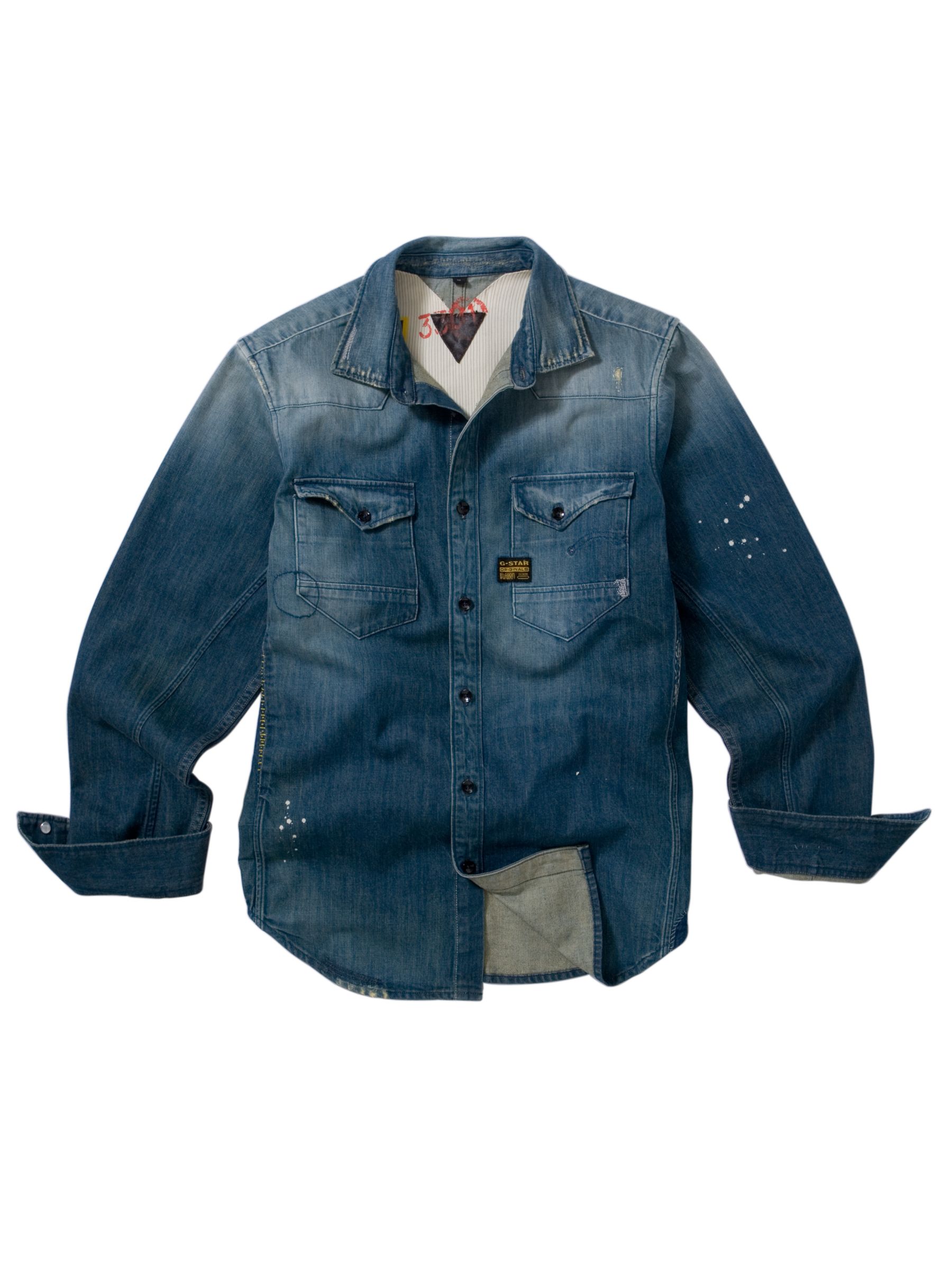 G-Star Raw Essential Ahbury Western Denim Shirt, Ashbury Denim, L at John Lewis