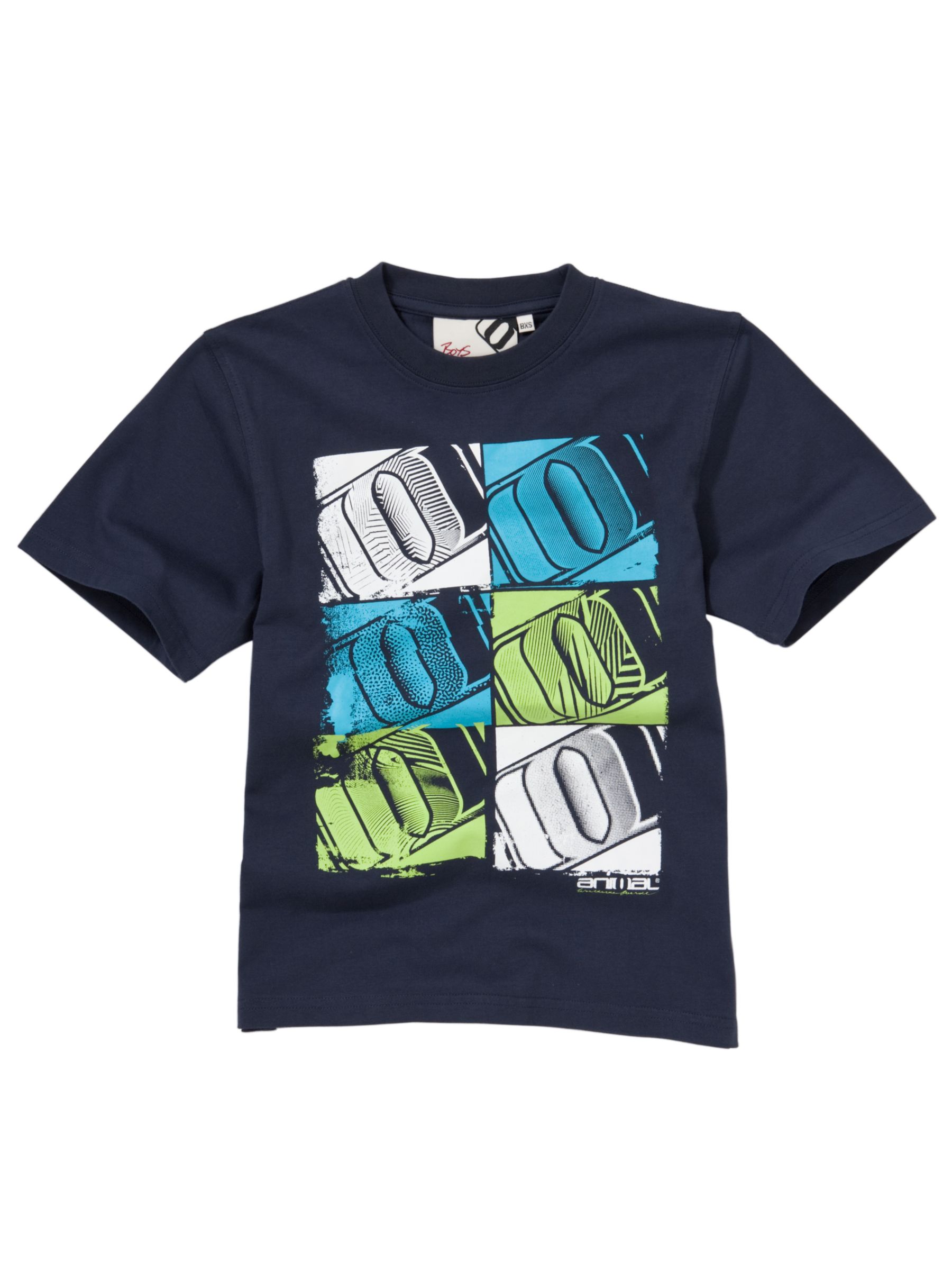 Animal Short Sleeve Logo T-Shirt, Navy