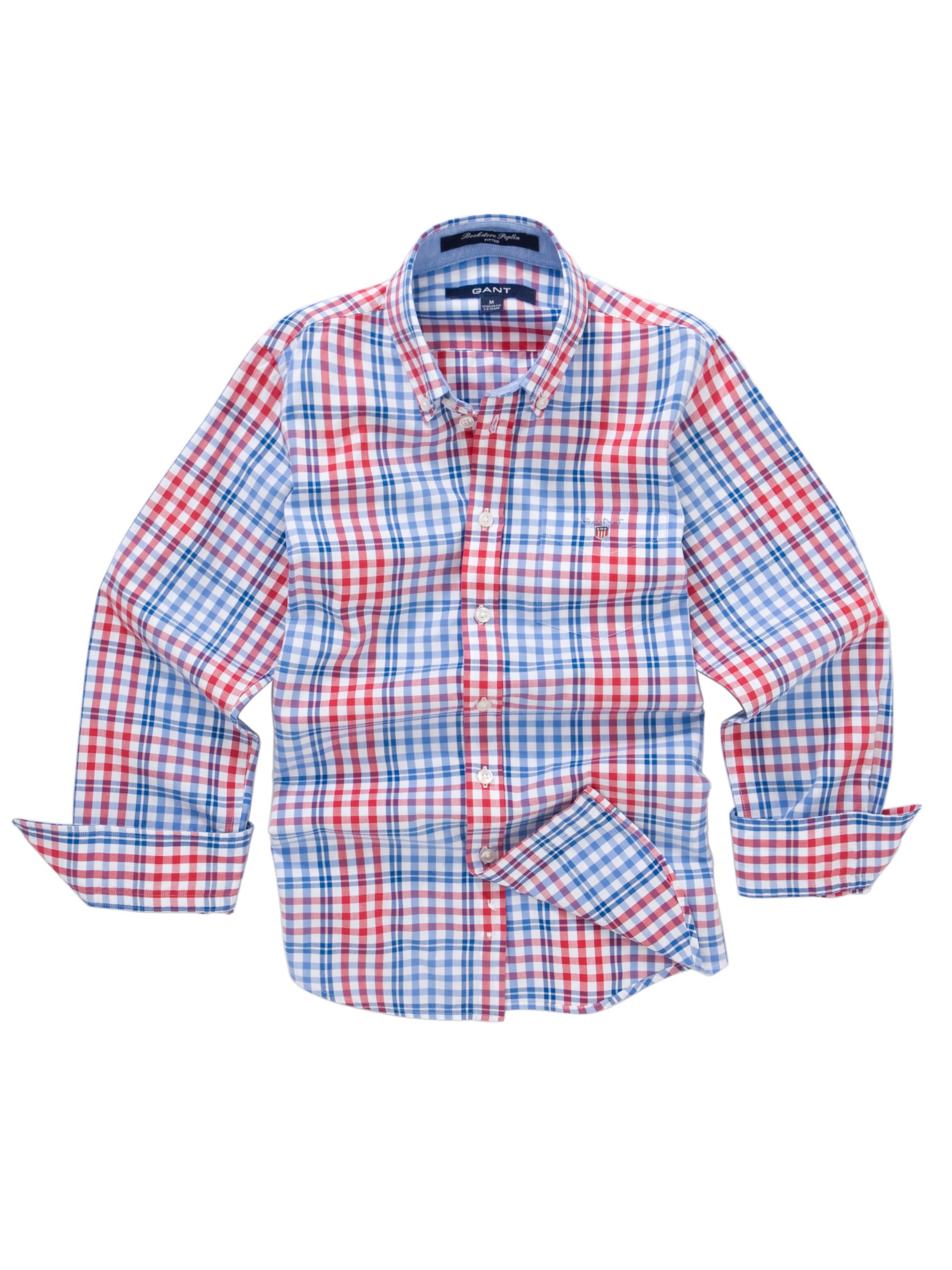 Gant Bookstore Poplin Check Print Shirt Red