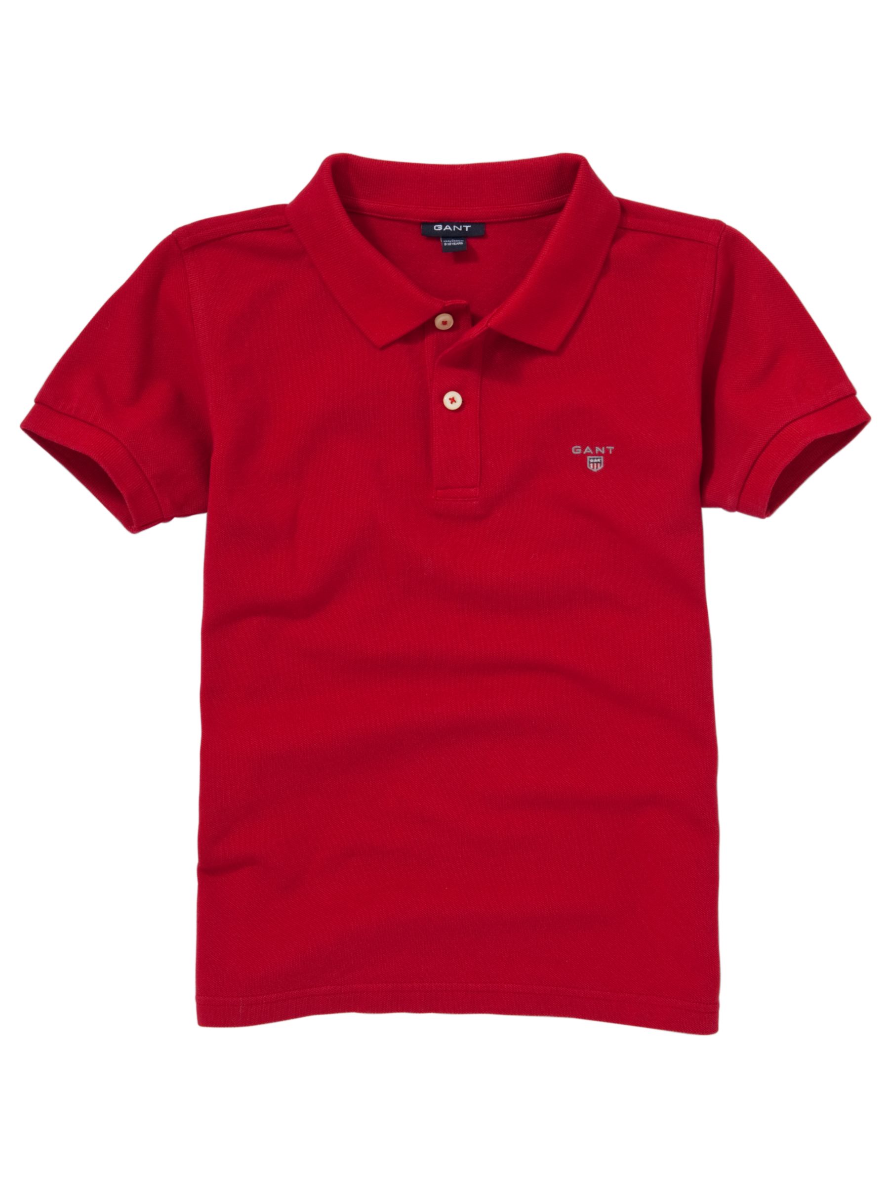 Gant Solid Pique Short Sleeve Rugger Top Red