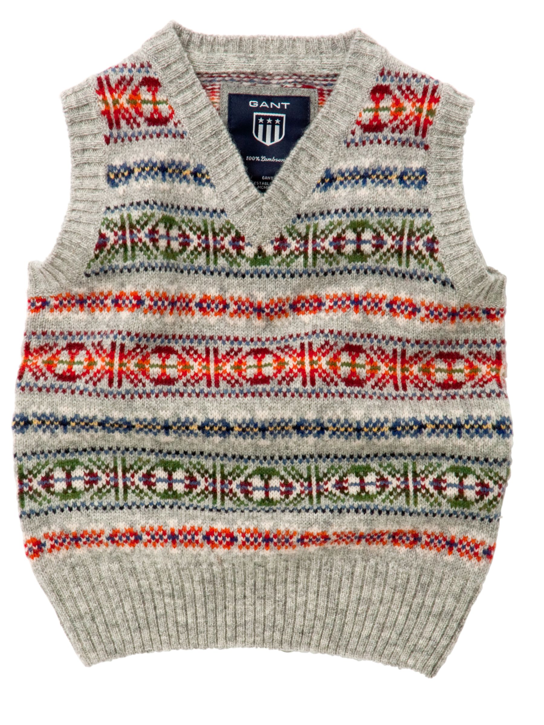 Gant Lambs Wool Slip Over Vest Multicoloured