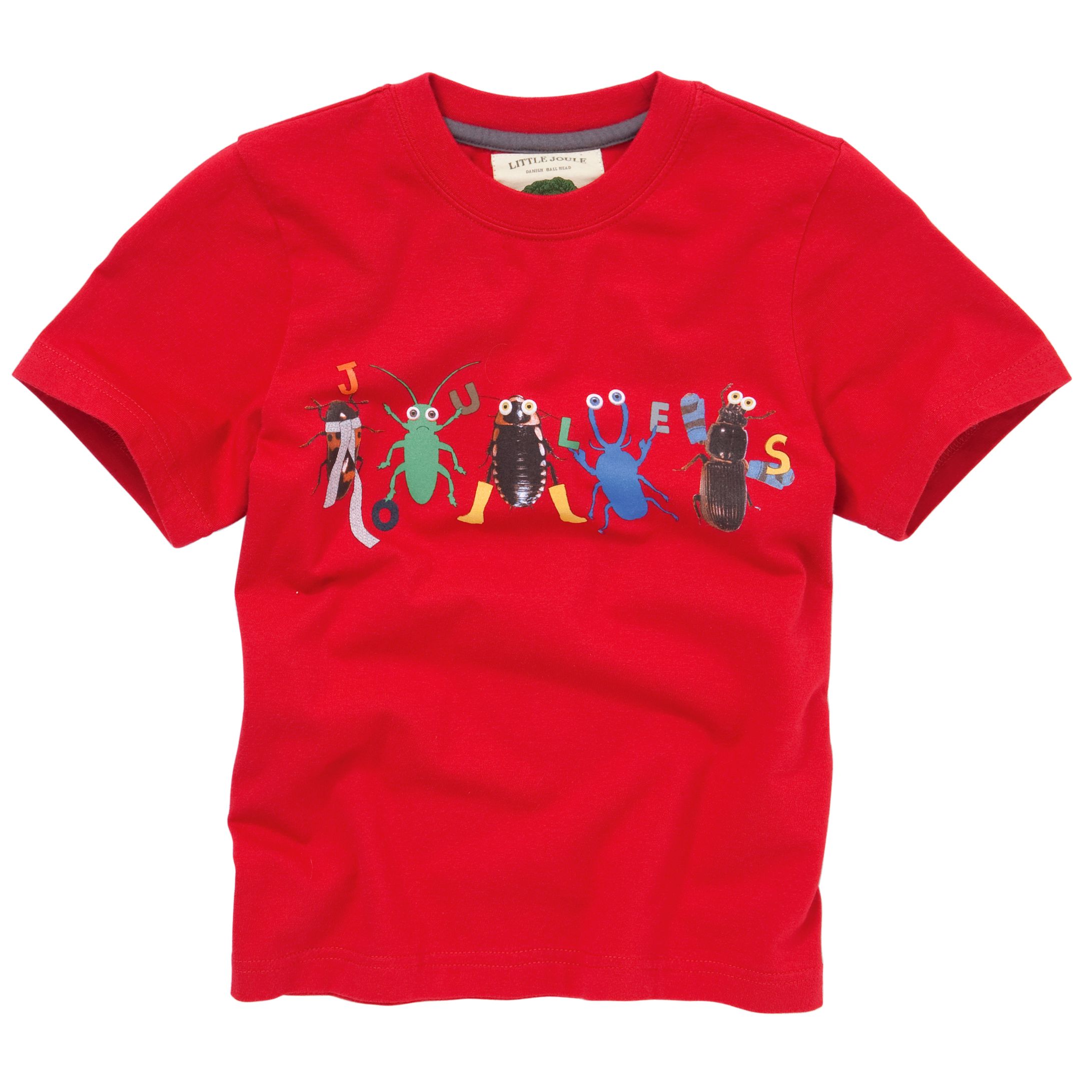 Little Joules Stuart Bug Print T-Shirt, Red
