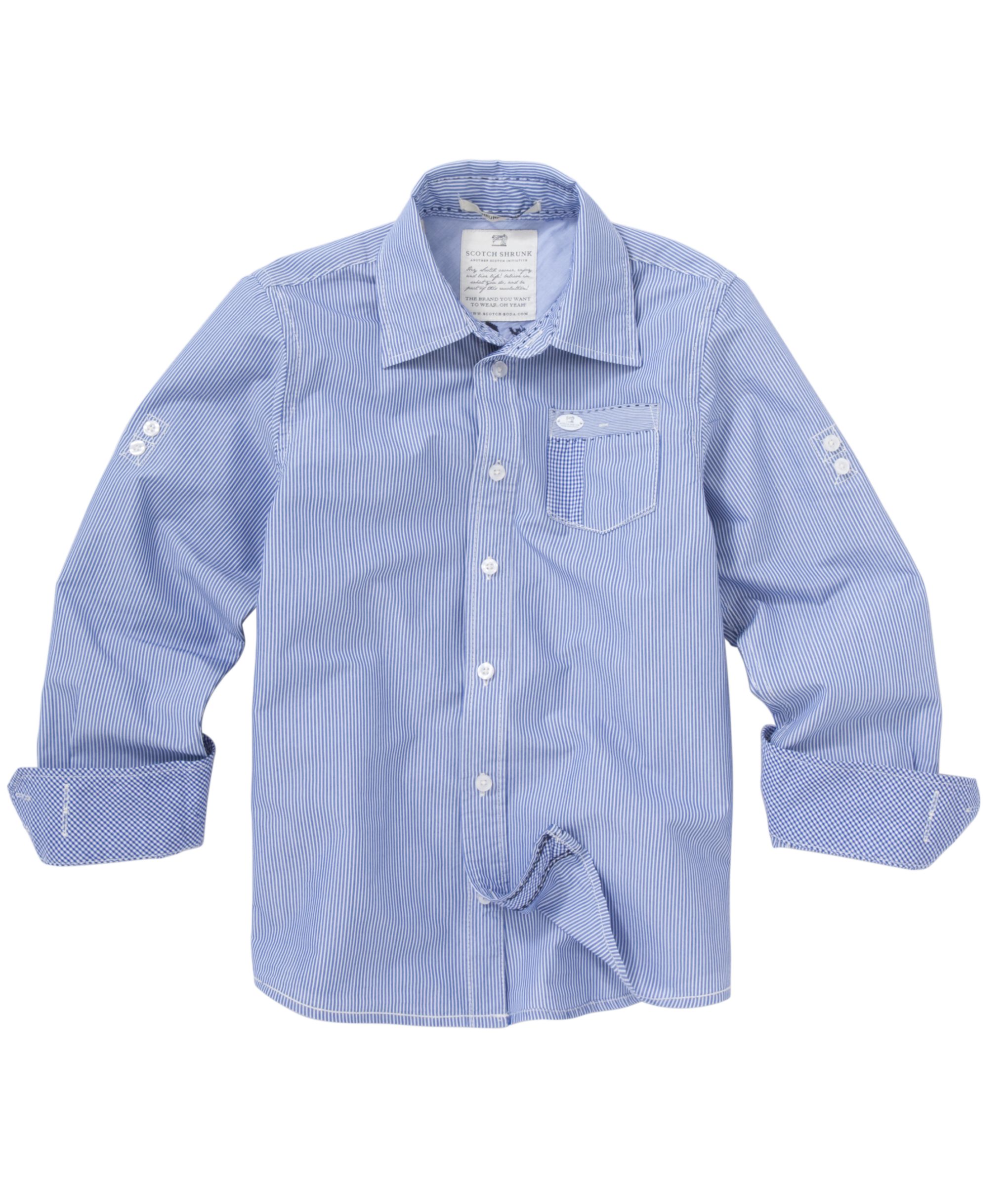 Scotch Soda Long Sleeve Mix Stripe Shirt Blue