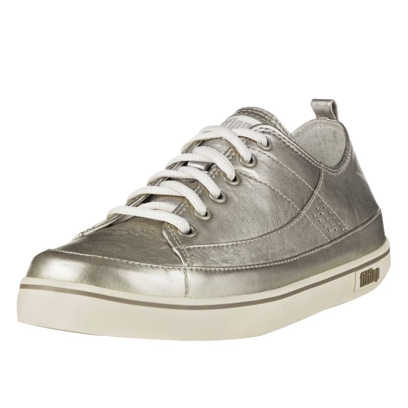 FitFlop Supertone Metallic Trainers, Pewter