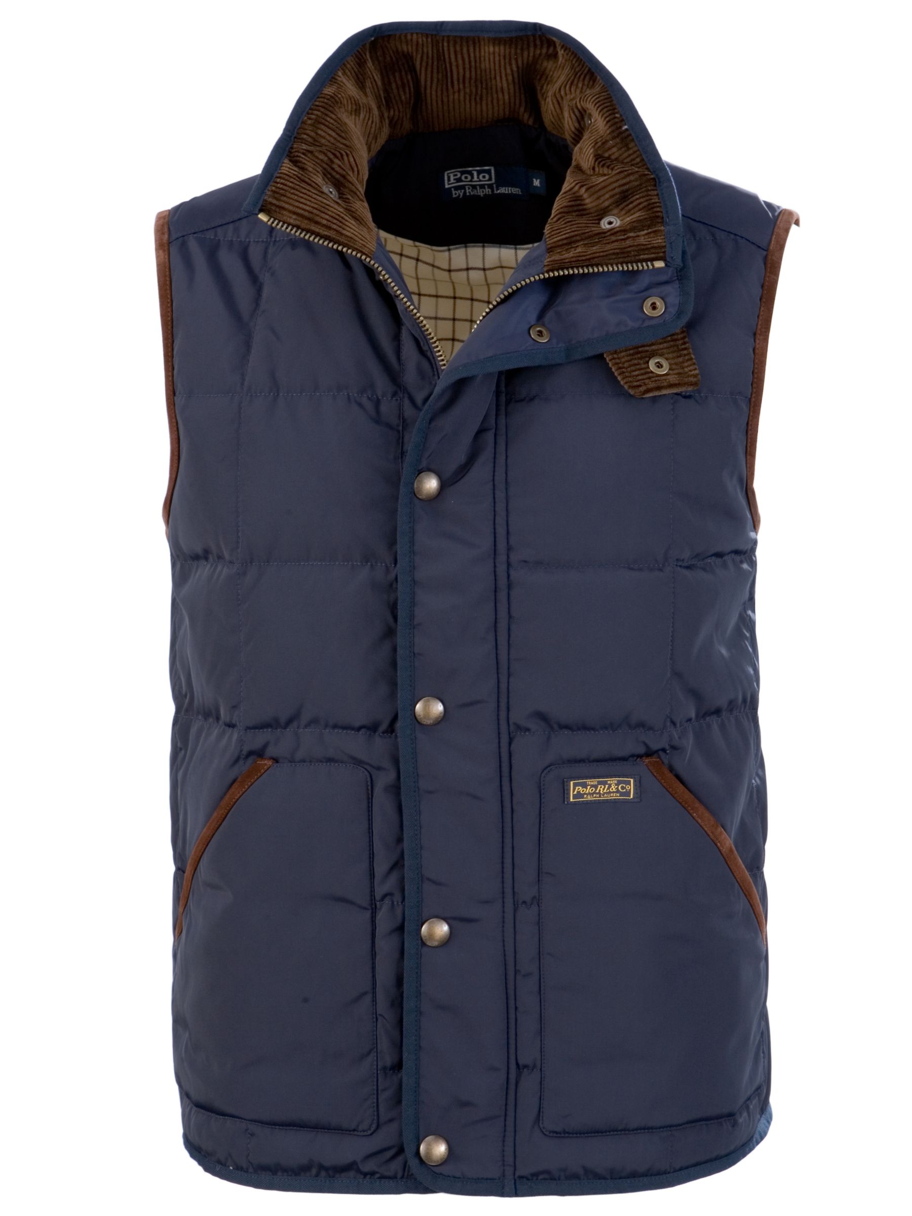 Polo Ralph Lauren Triple Crown Gilet, Navy, L at John Lewis