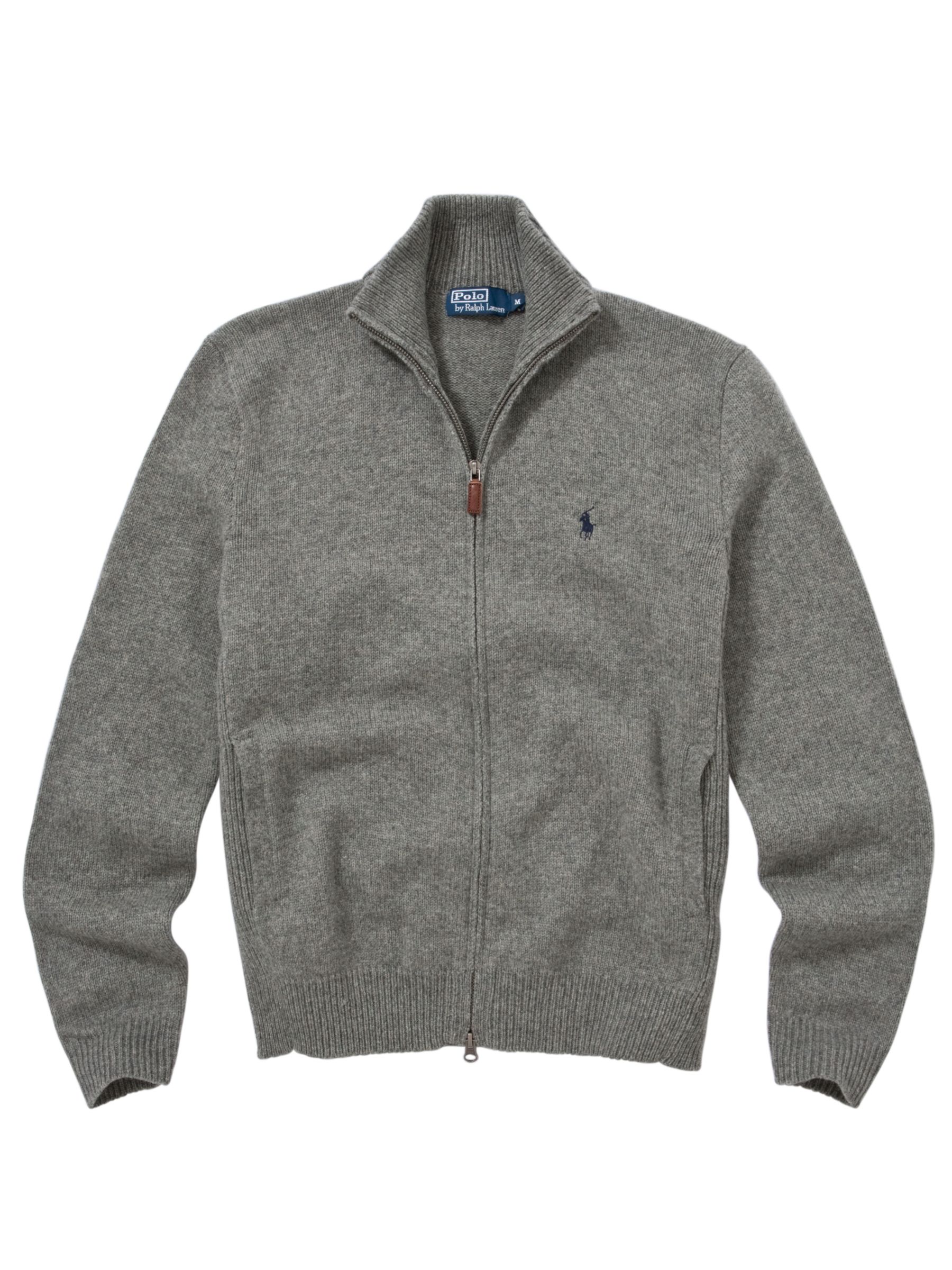 Polo Ralph Lauren Knit Cardigan, Grey at John Lewis