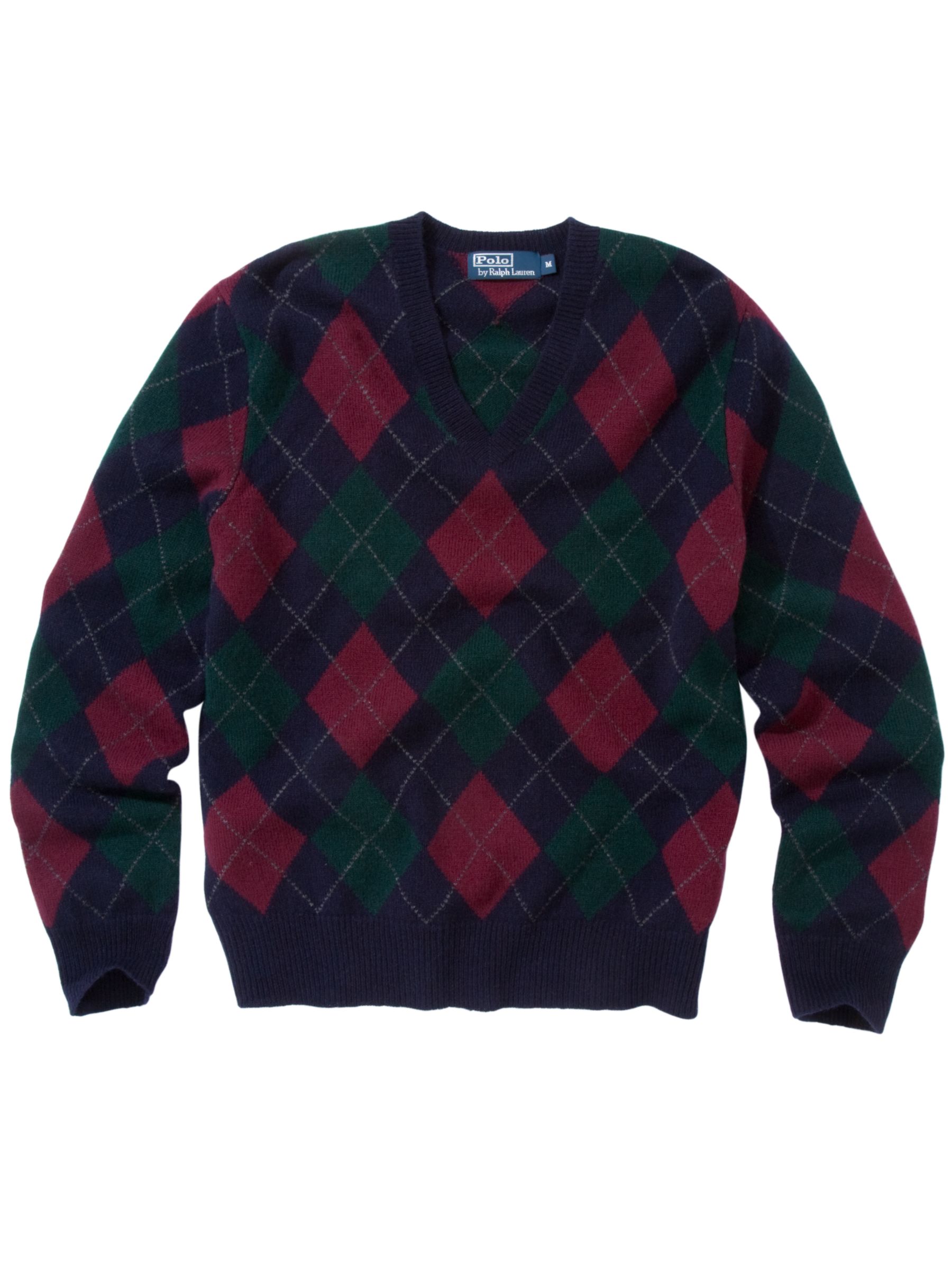 Polo Ralph Lauren Argyle Sweater, Navy blue at John Lewis