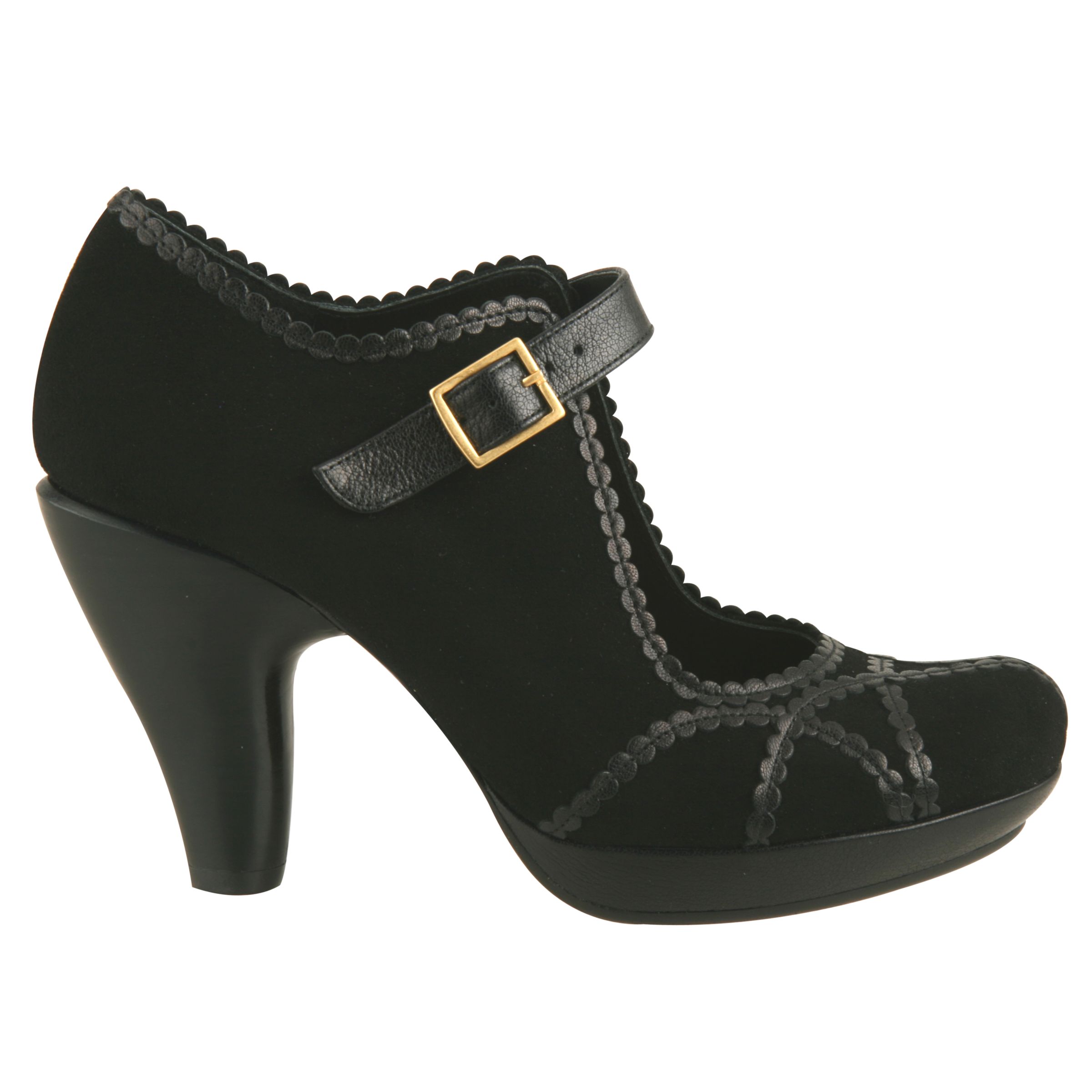 Chie Mihara Astonish Mary-Jane Platform Court Shoes, Black at JohnLewis