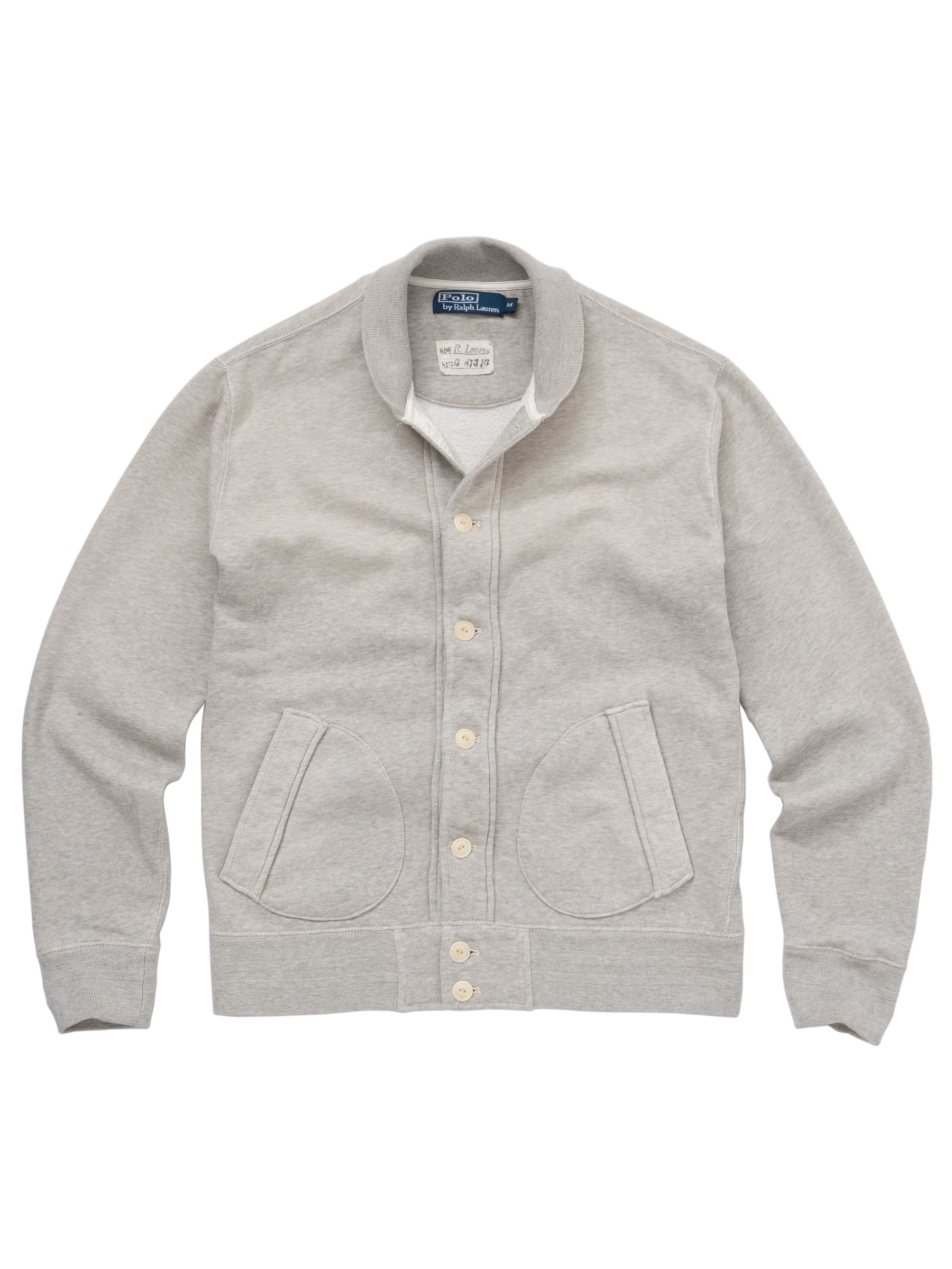 Polo Ralph Lauren Long Sleeve Casual Jacket, Grey heather at John Lewis