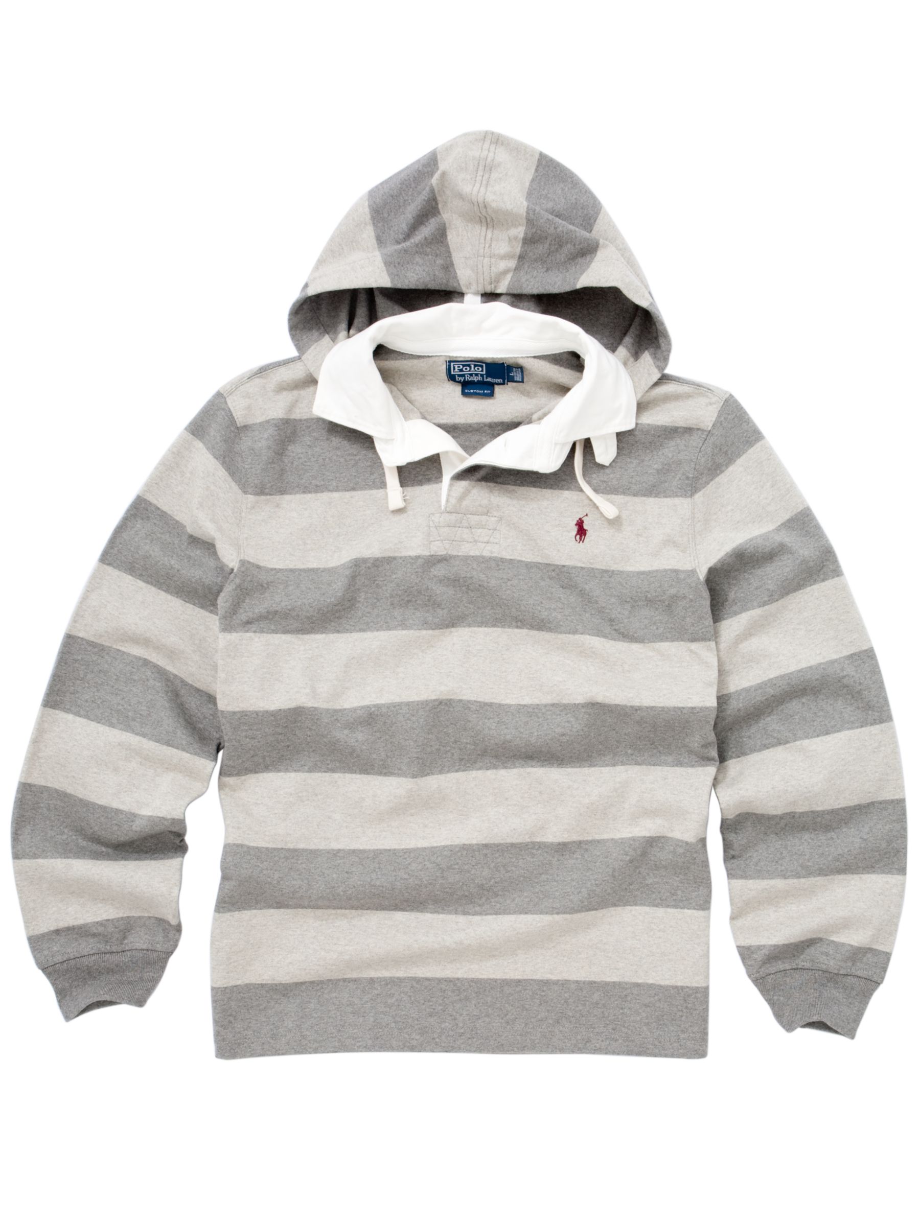 Rugby Shirt Hoodie, Grey