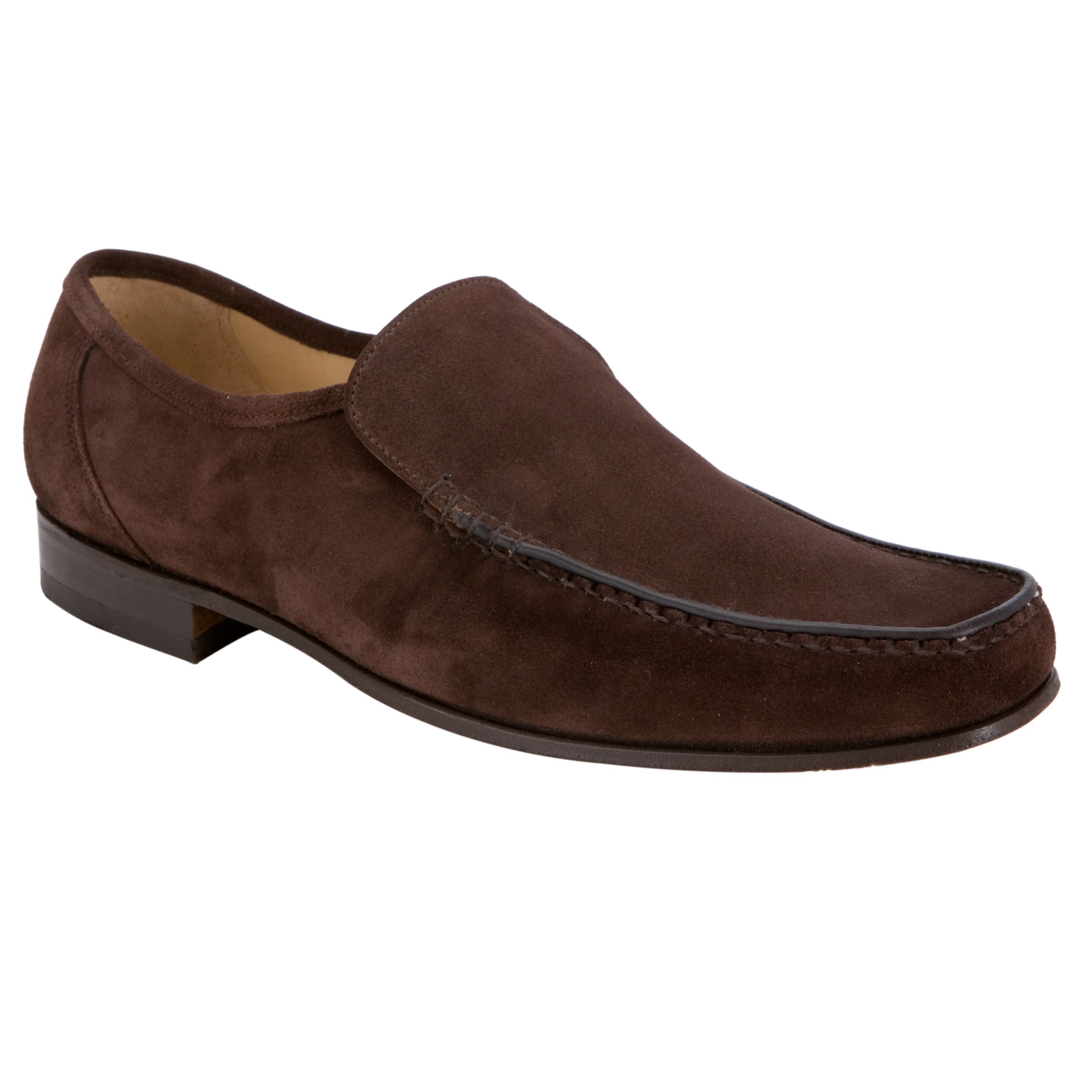 Barker Javron Suede Moccasins, Dark brown at John Lewis