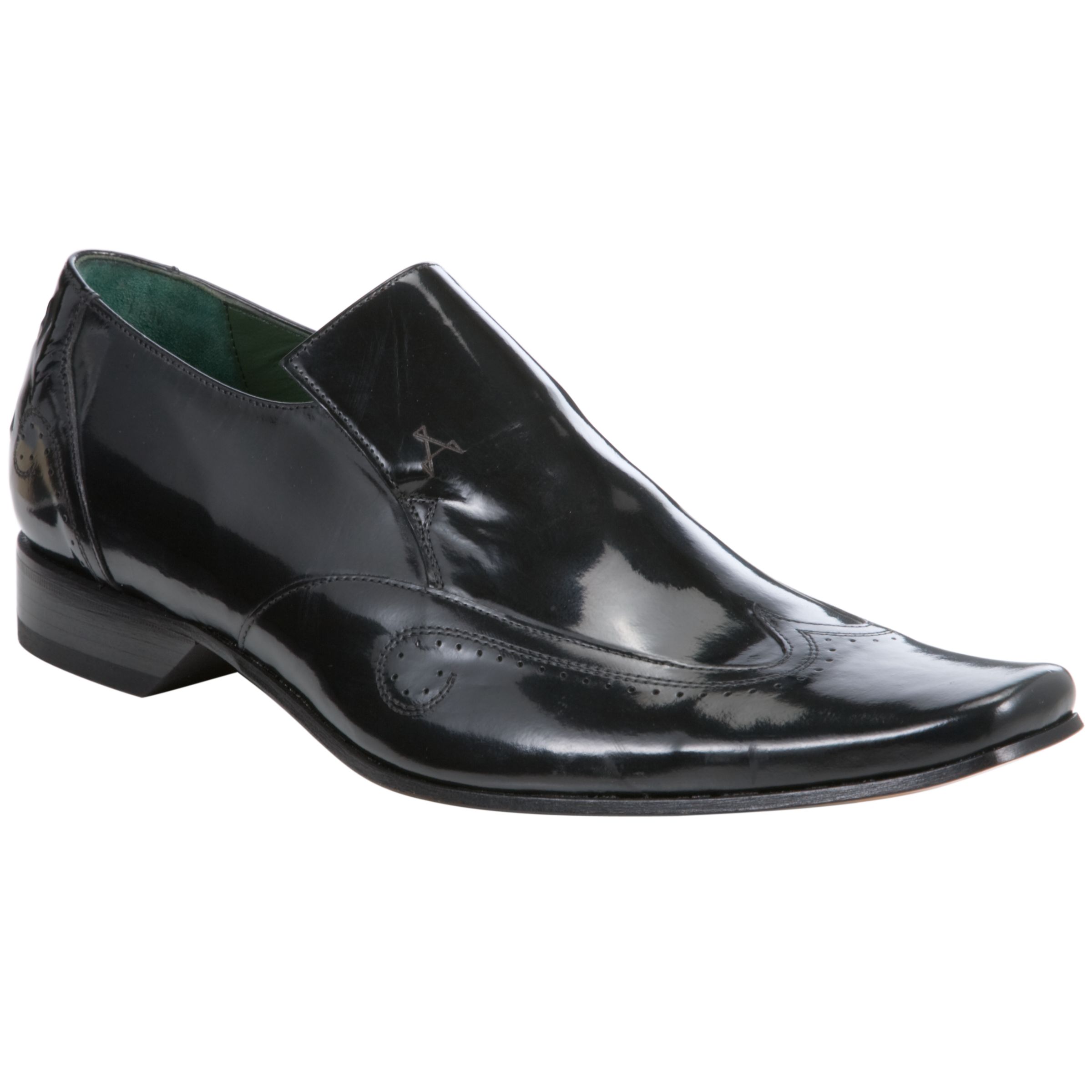 Jeffery West Slpon High Shine Slip-On Shoes, Black