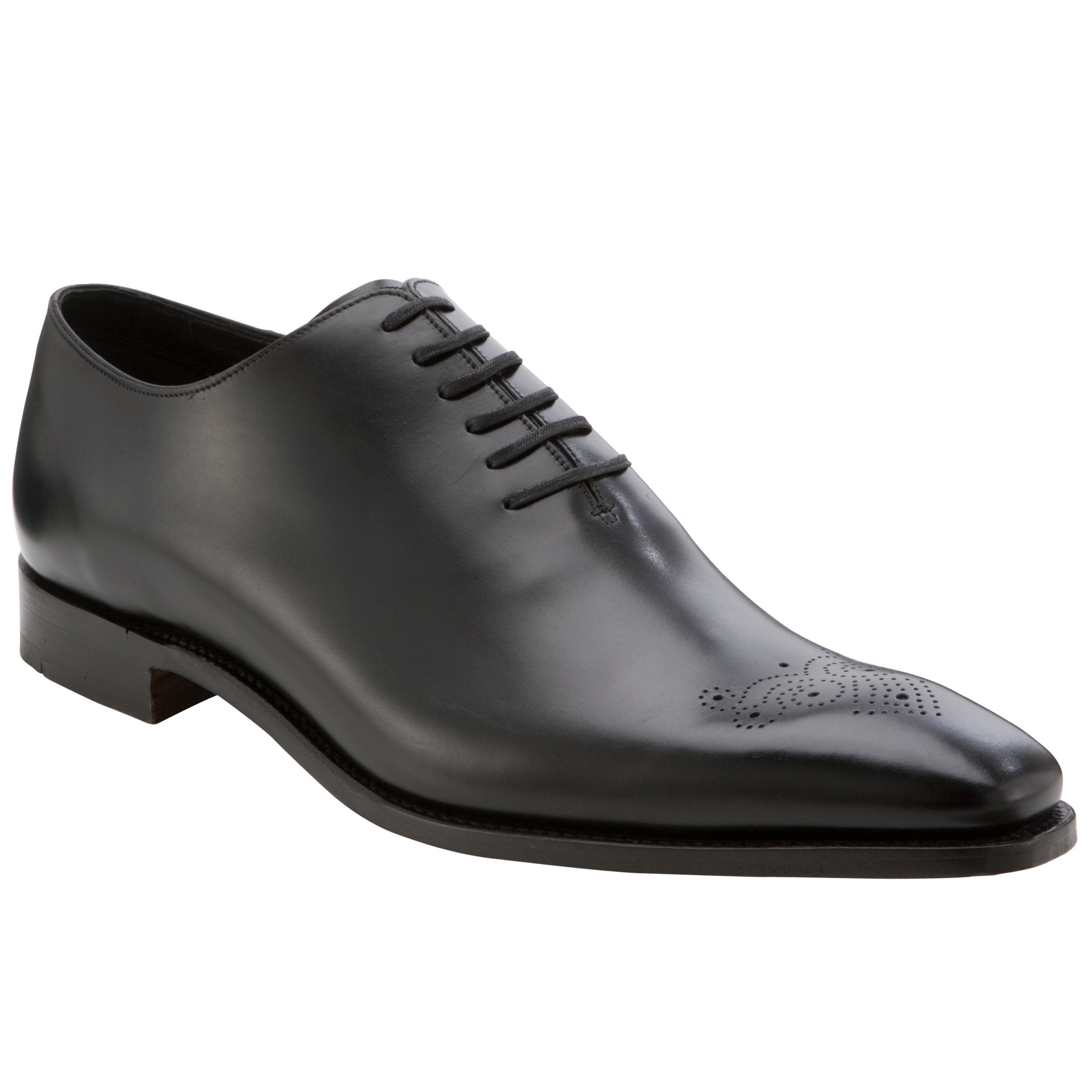 Barker Mozart Calf Skin Shoes, Black at John Lewis