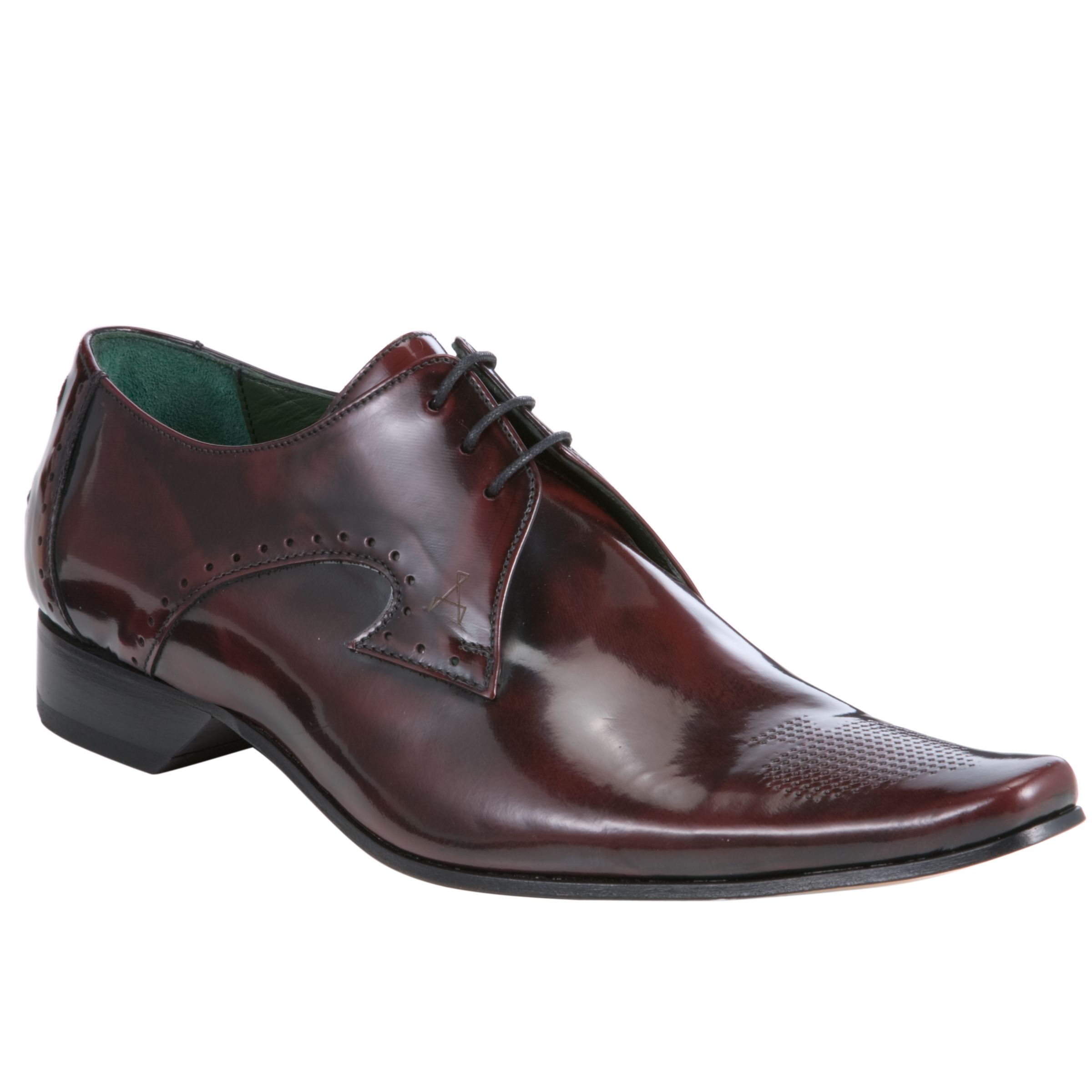 Jeffrey West Pino Patent Lace-Up Shoes, Burgundy