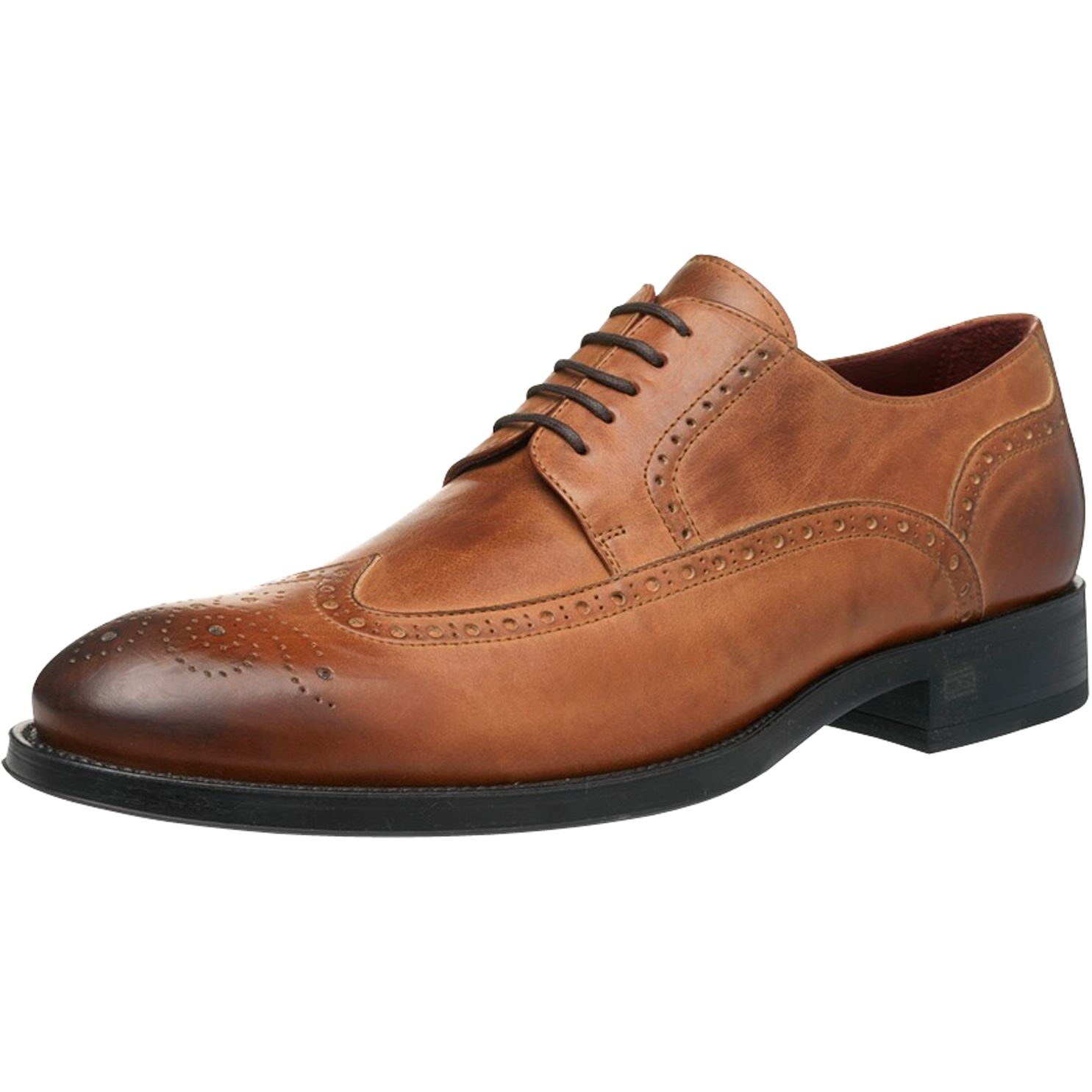 Tommy Hilfiger Ralph Brogue Shoes, Cognac at John Lewis