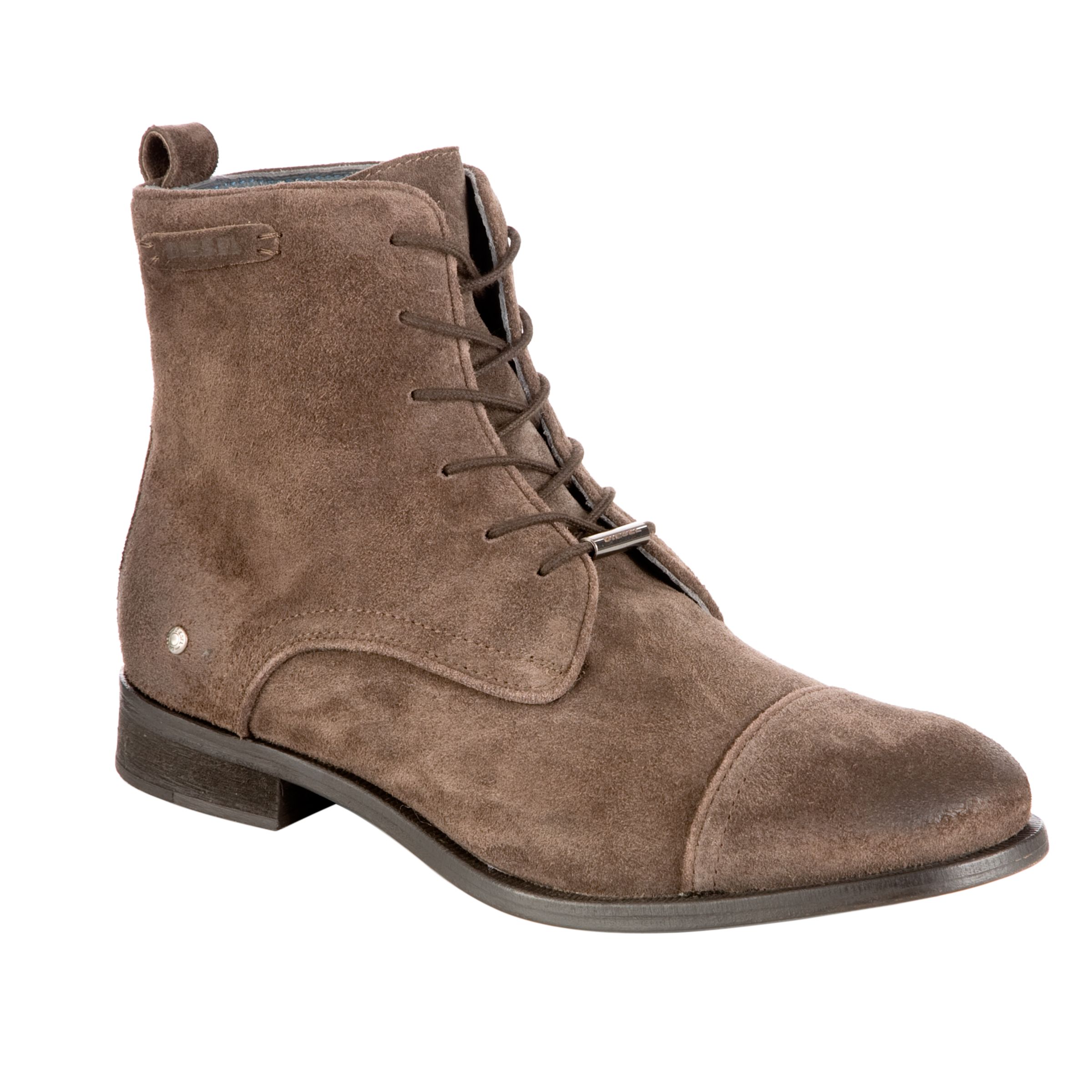 Diesel Holly Seal Suede Boots, Brown at John Lewis