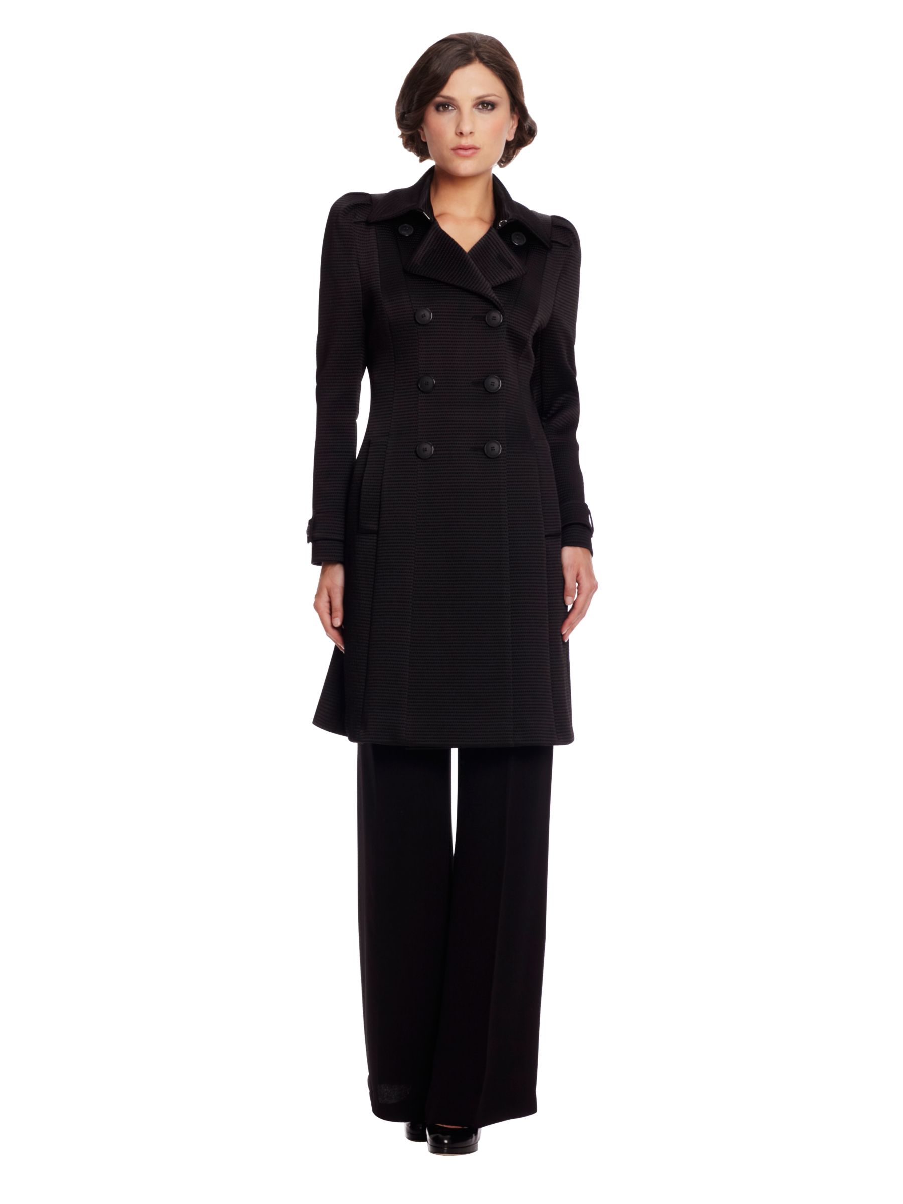 Damsel in a Dress Amber Quilted Woven Coat, Black at John Lewis