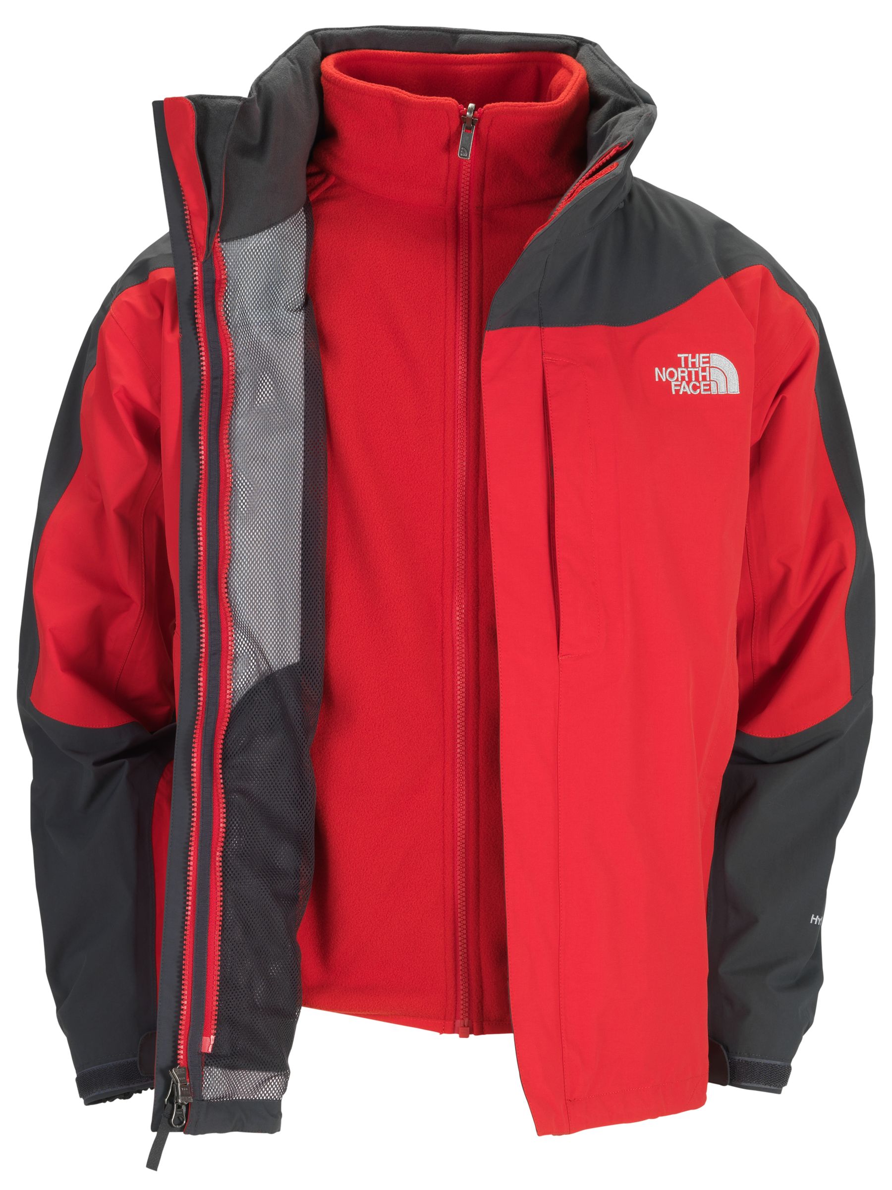 The North Face Men's Evolution Triclimate Jacket, Red/Grey at John Lewis