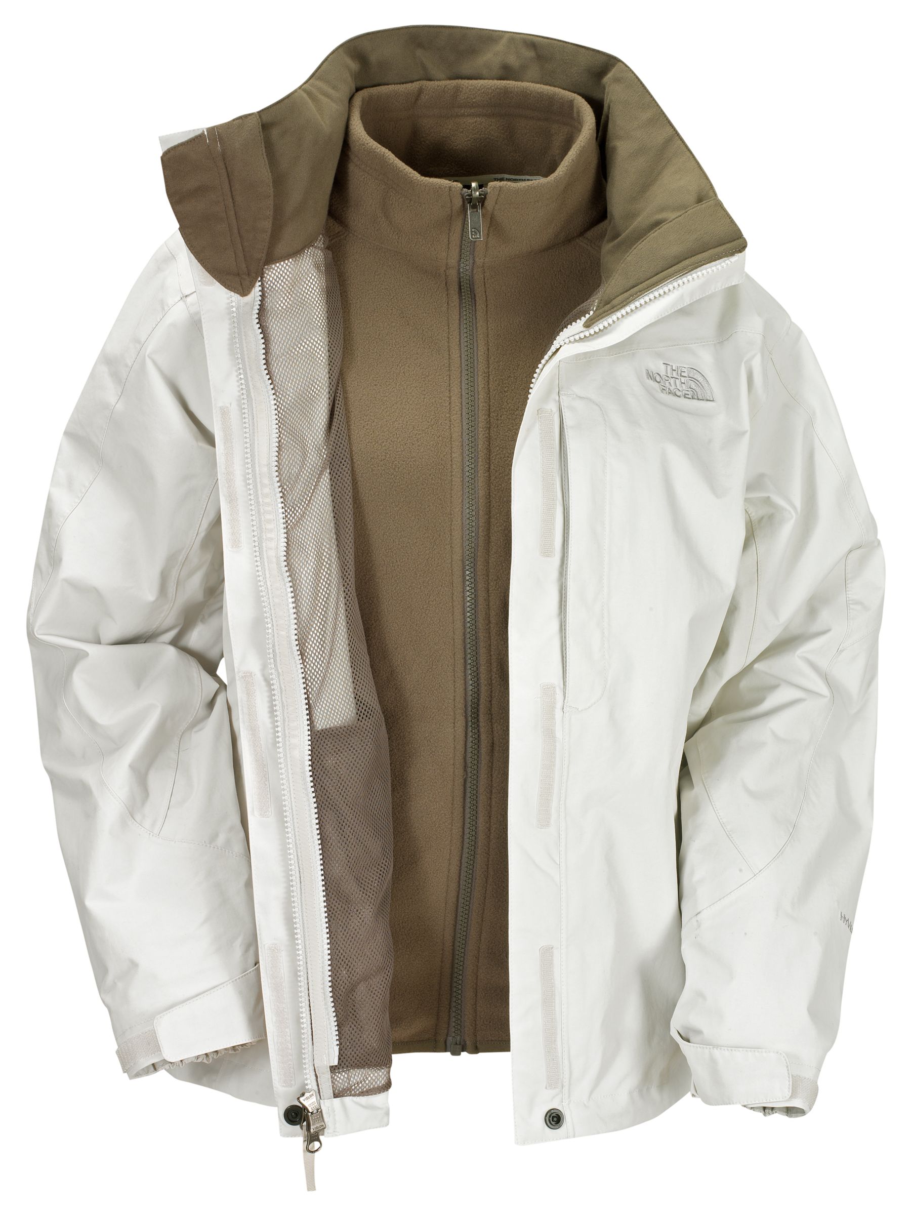 The North Face Women's Evolution Triclimate Jacket, Ivory/Brown at John Lewis