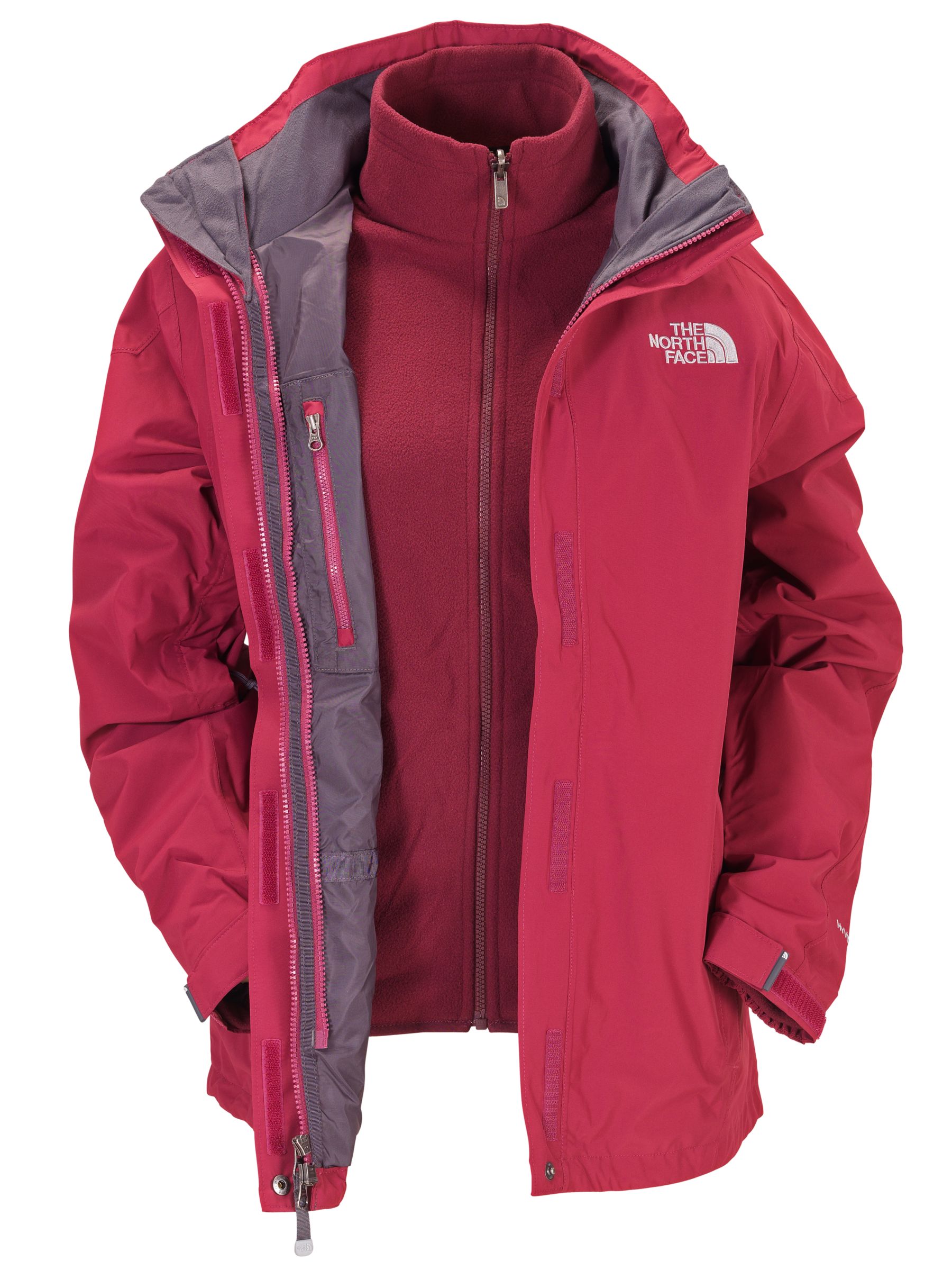 The North Face Nadir Triclimate Parka, Loganberry Red, L at JohnLewis