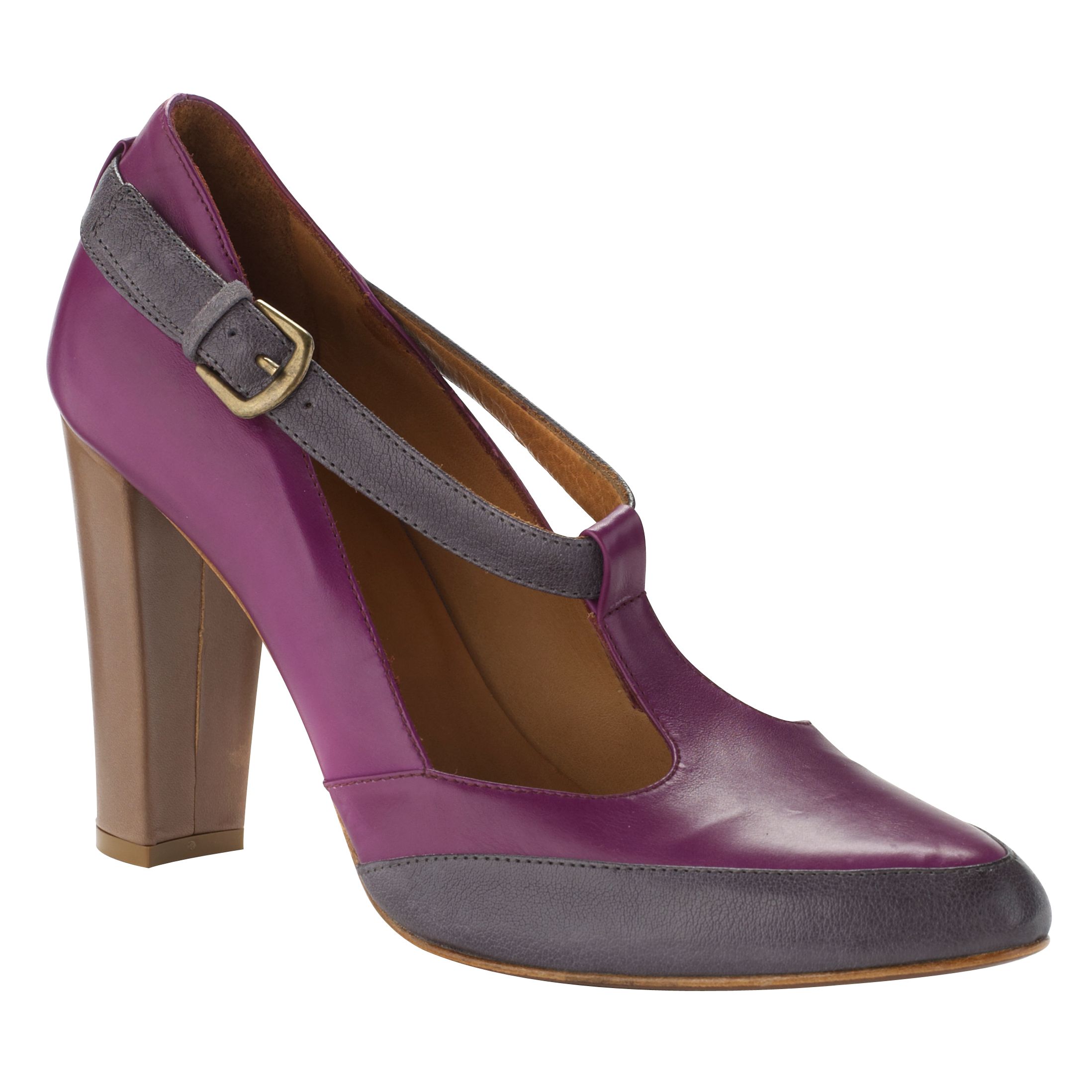 NW3 by Hobbs Holly T-Bar Shoes, Viola Multi, 3
