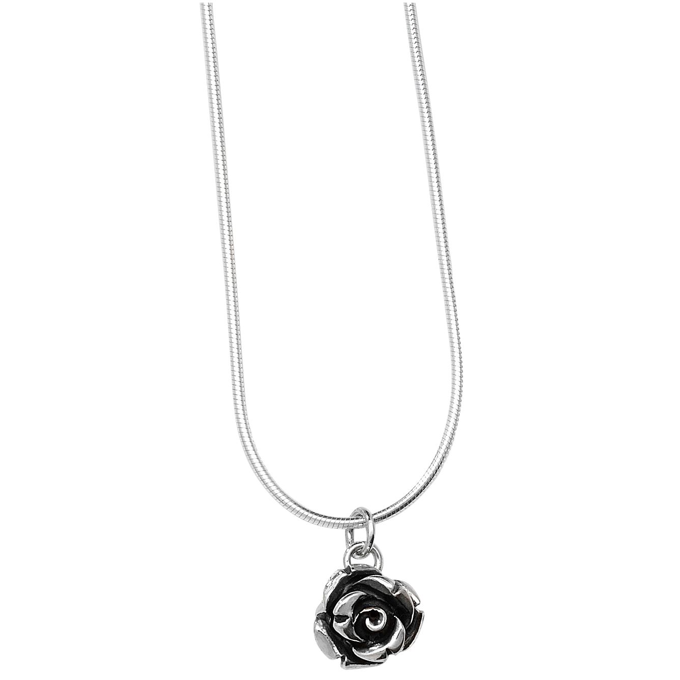 Linda Macdonald Small Silver Rose Pendant Necklace